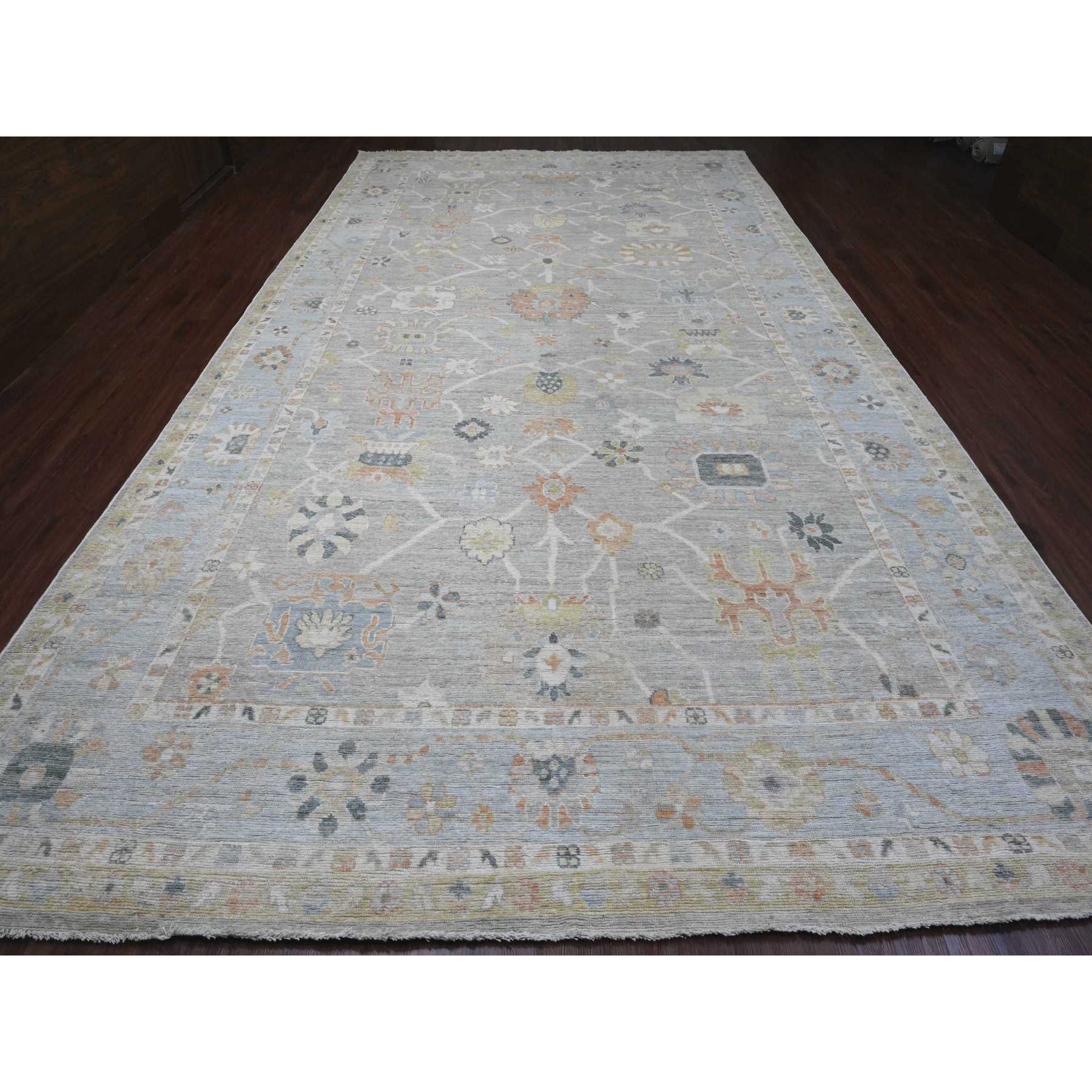 Oushak-And-Peshawar-Hand-Knotted-Rug-448875