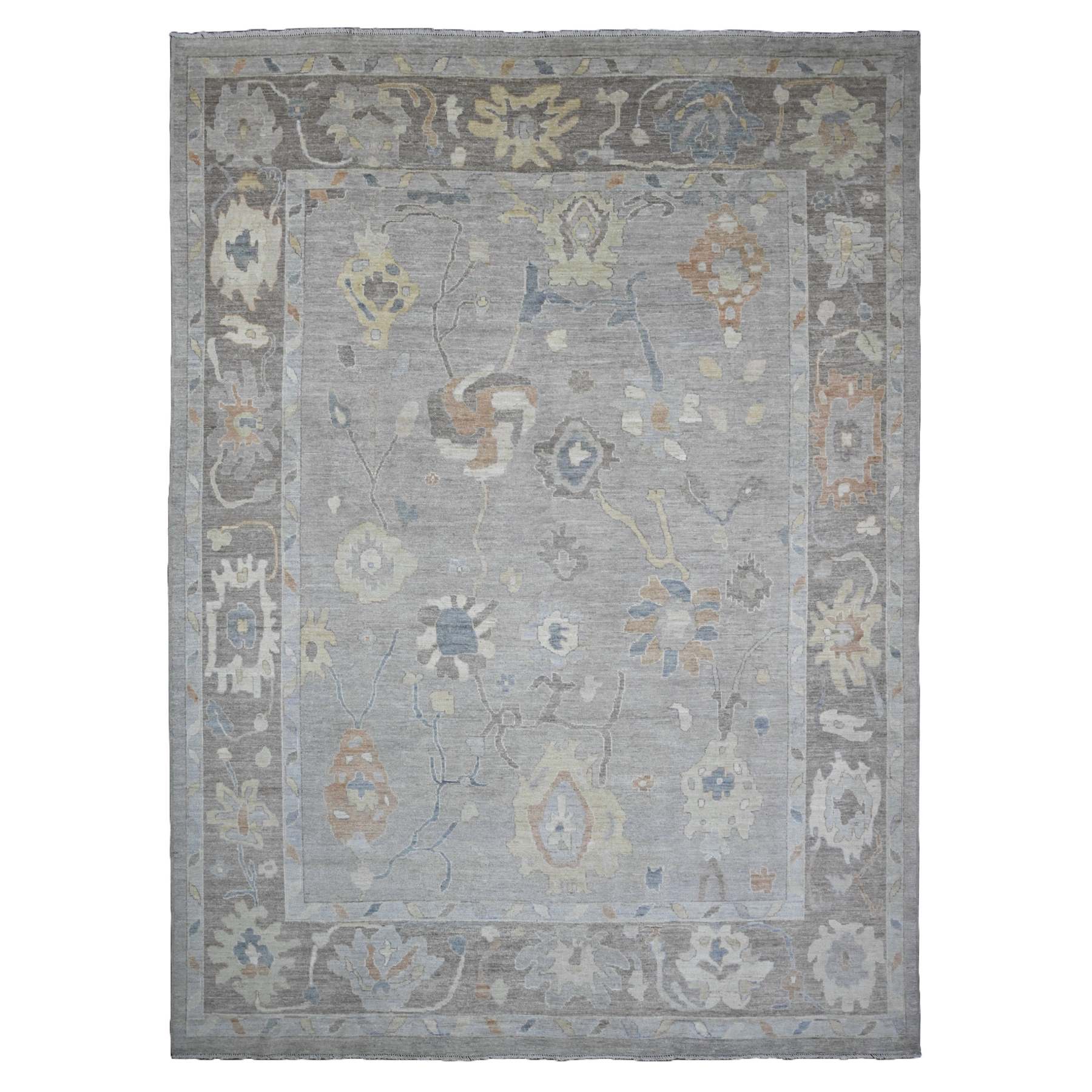 Oushak-And-Peshawar-Hand-Knotted-Rug-448880