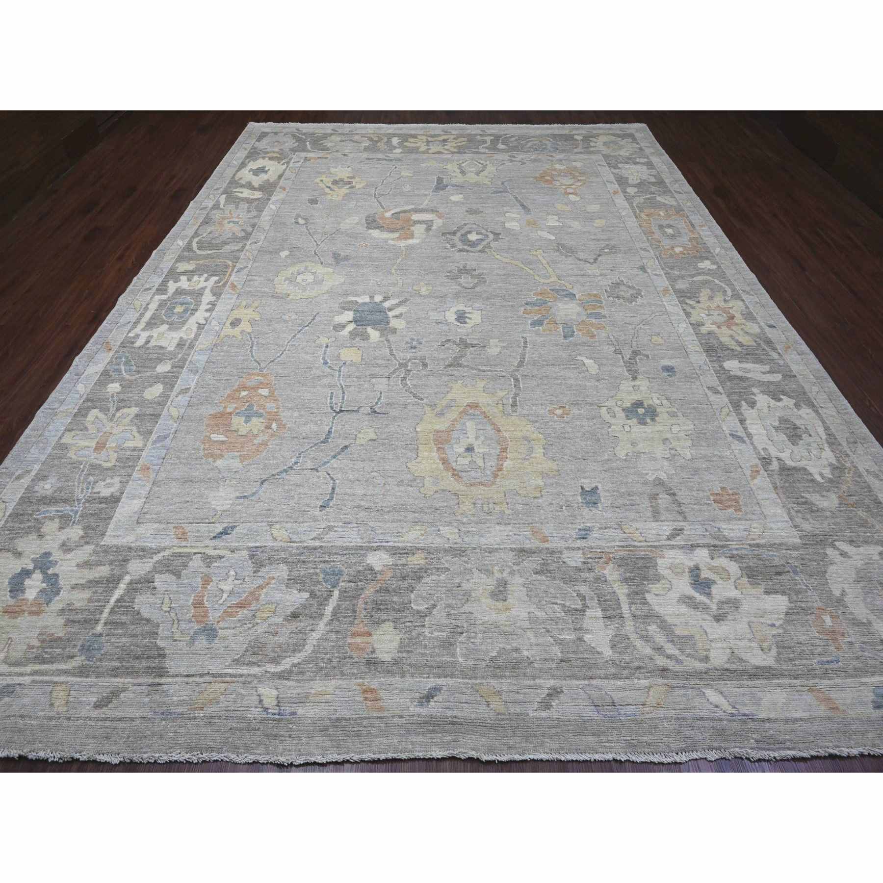 Oushak-And-Peshawar-Hand-Knotted-Rug-448880