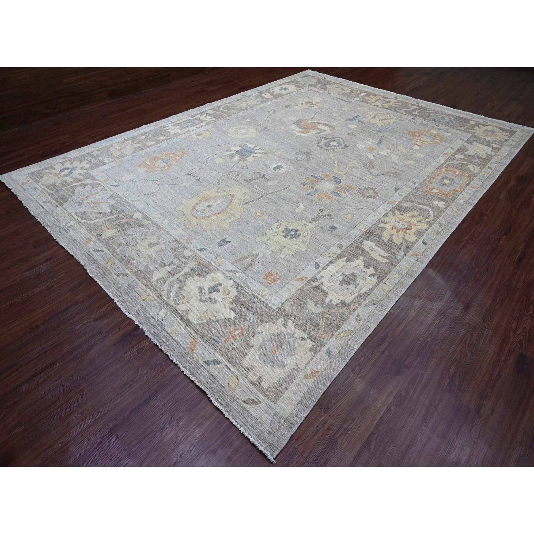 Oushak-And-Peshawar-Hand-Knotted-Rug-448880