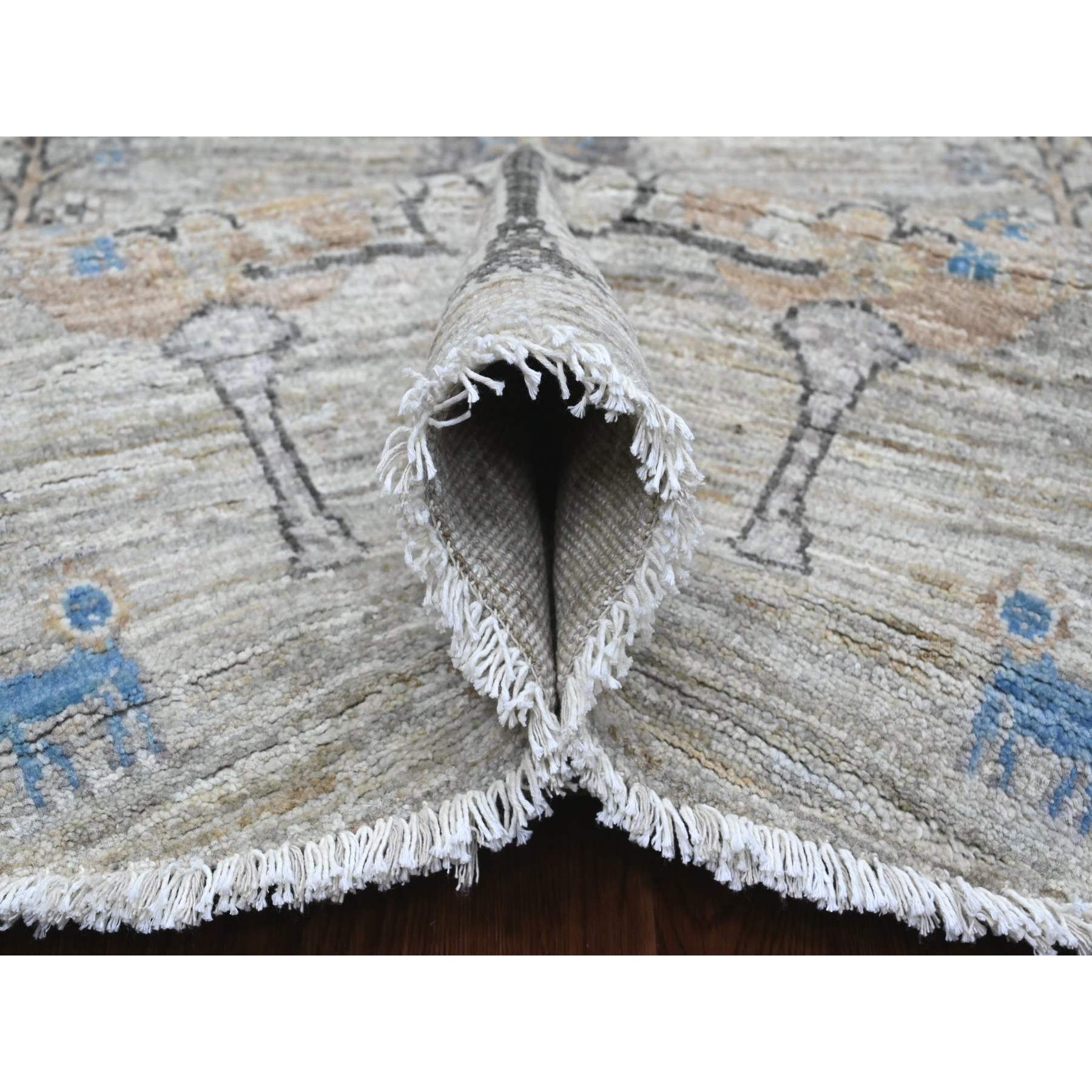 Oushak-And-Peshawar-Hand-Knotted-Rug-448985
