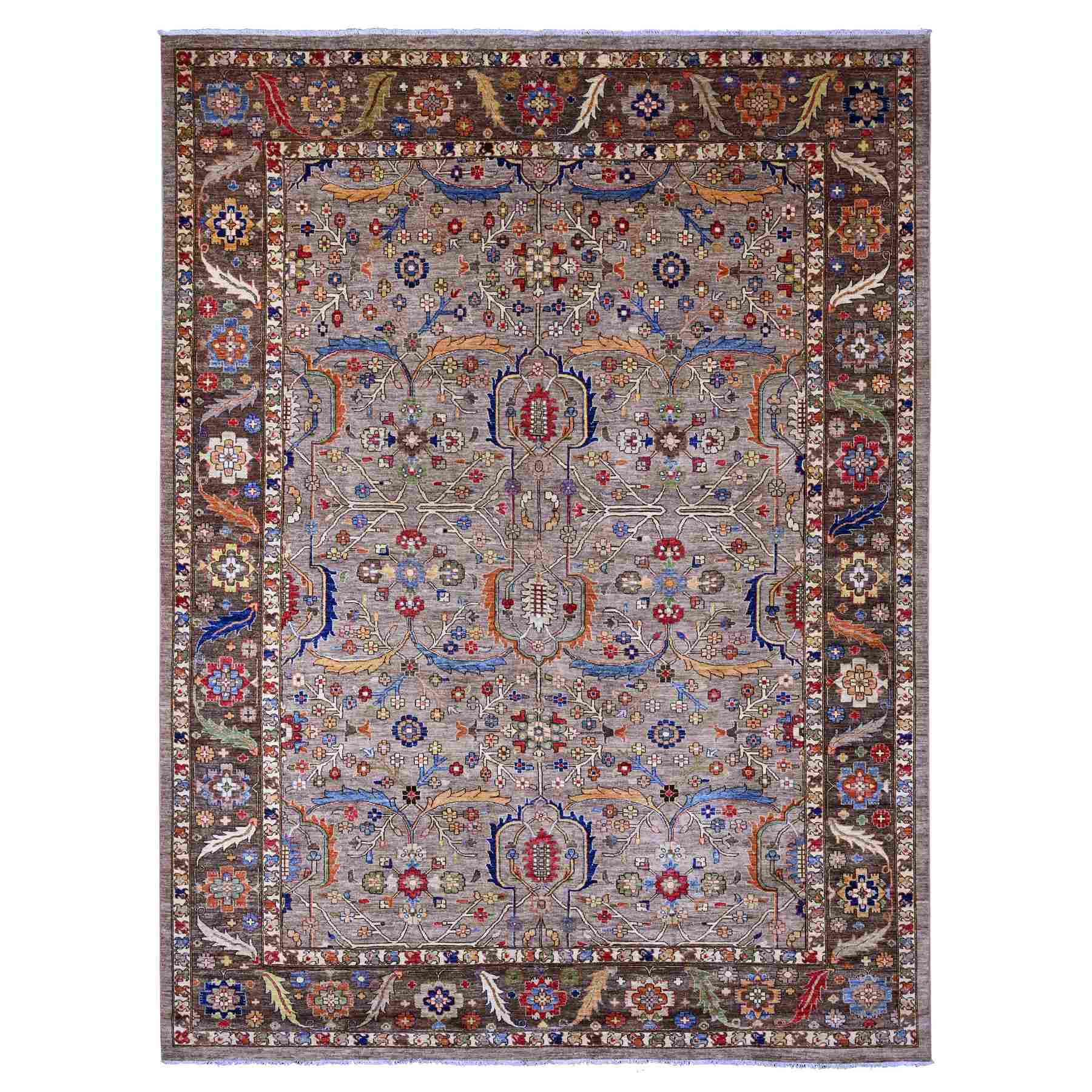 Oushak-And-Peshawar-Hand-Knotted-Rug-448990