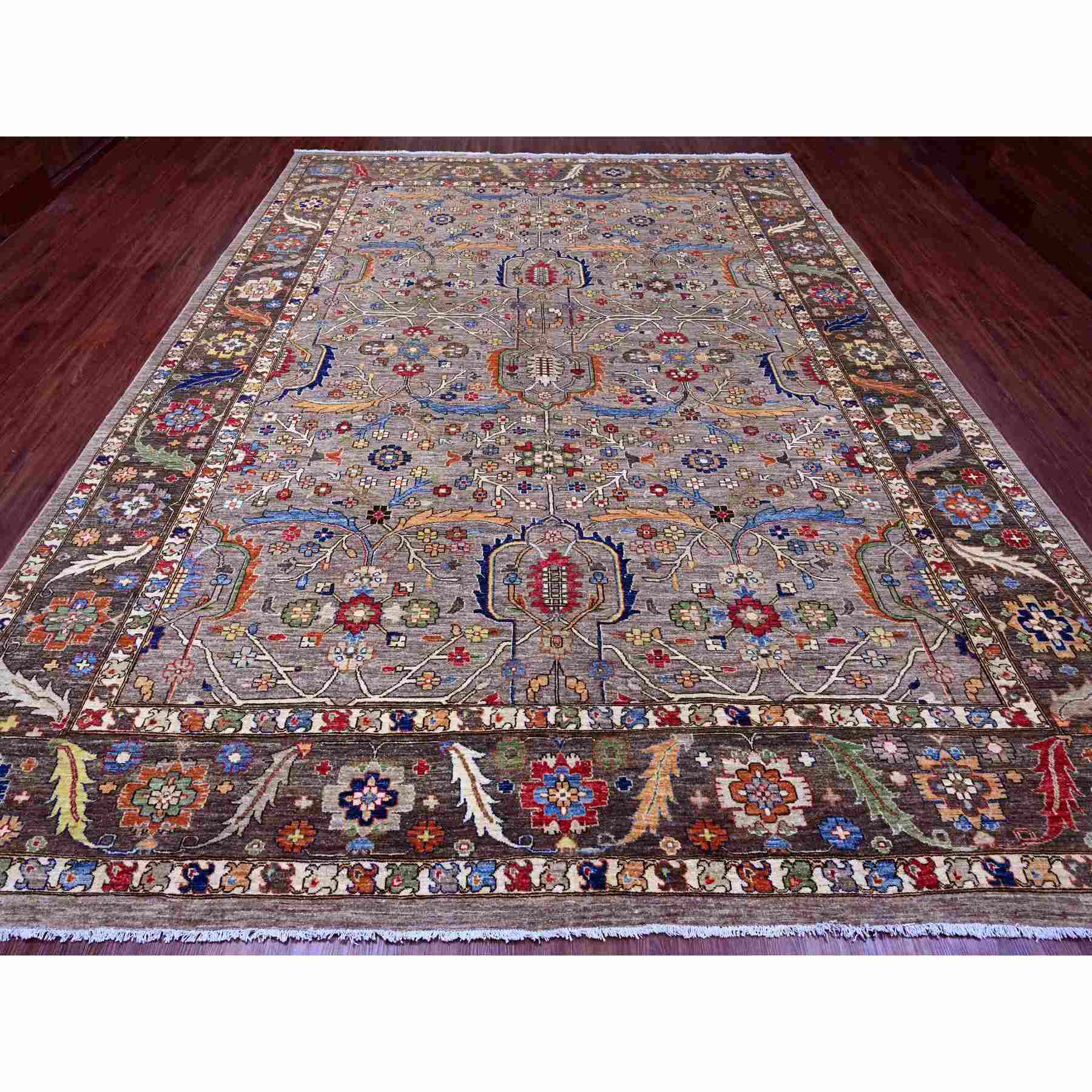 Oushak-And-Peshawar-Hand-Knotted-Rug-448990