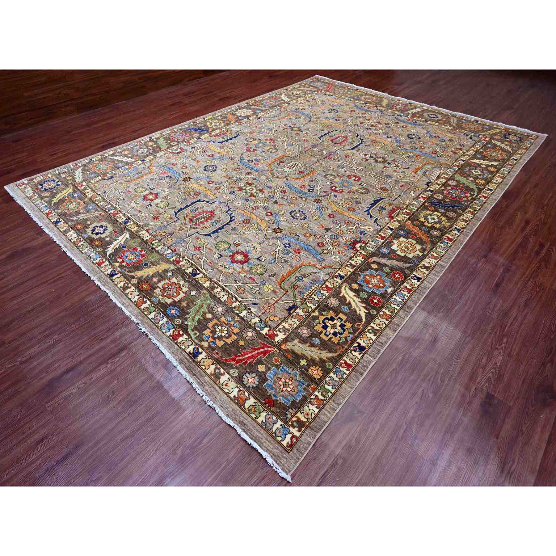 Oushak-And-Peshawar-Hand-Knotted-Rug-448990