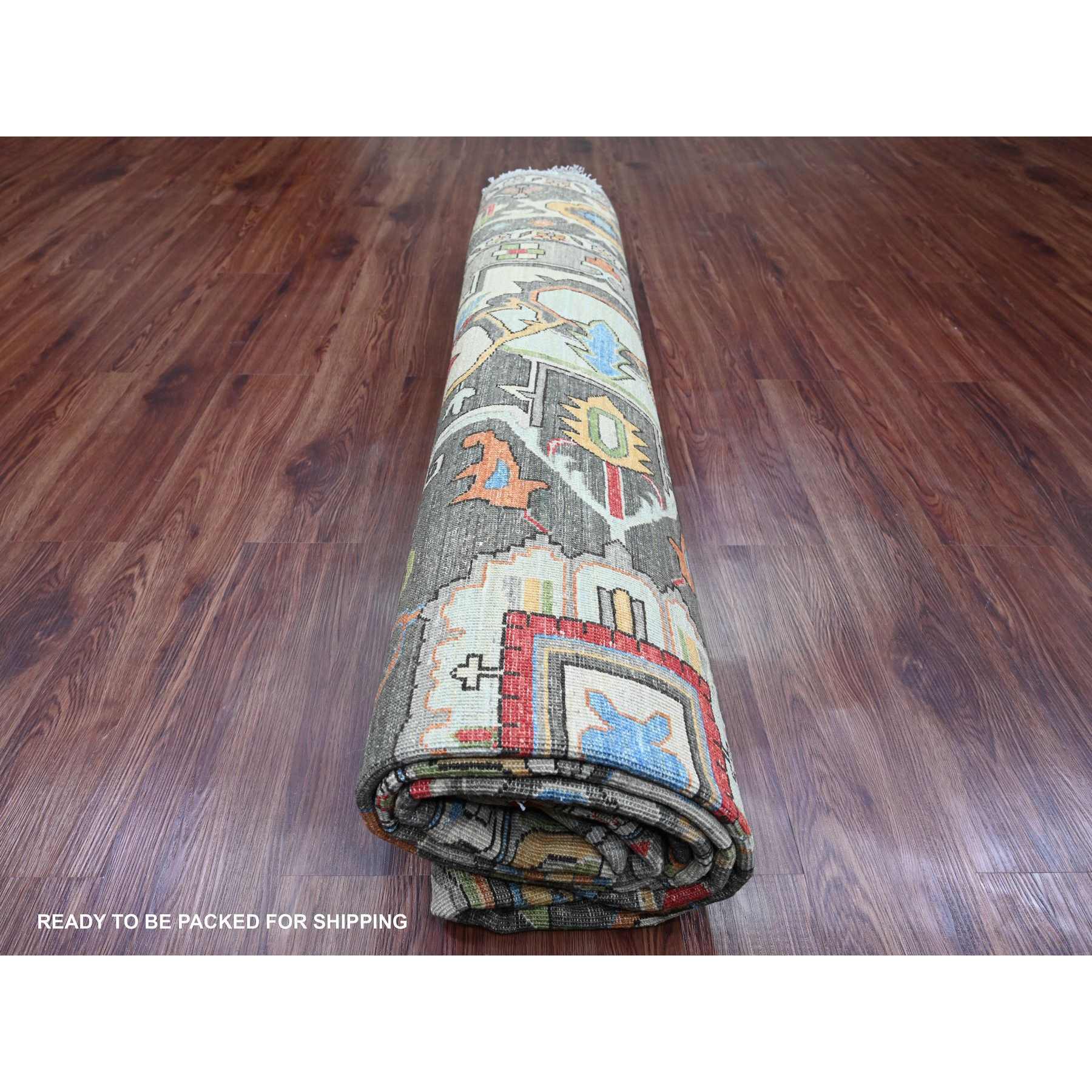 Oushak-And-Peshawar-Hand-Knotted-Rug-449000