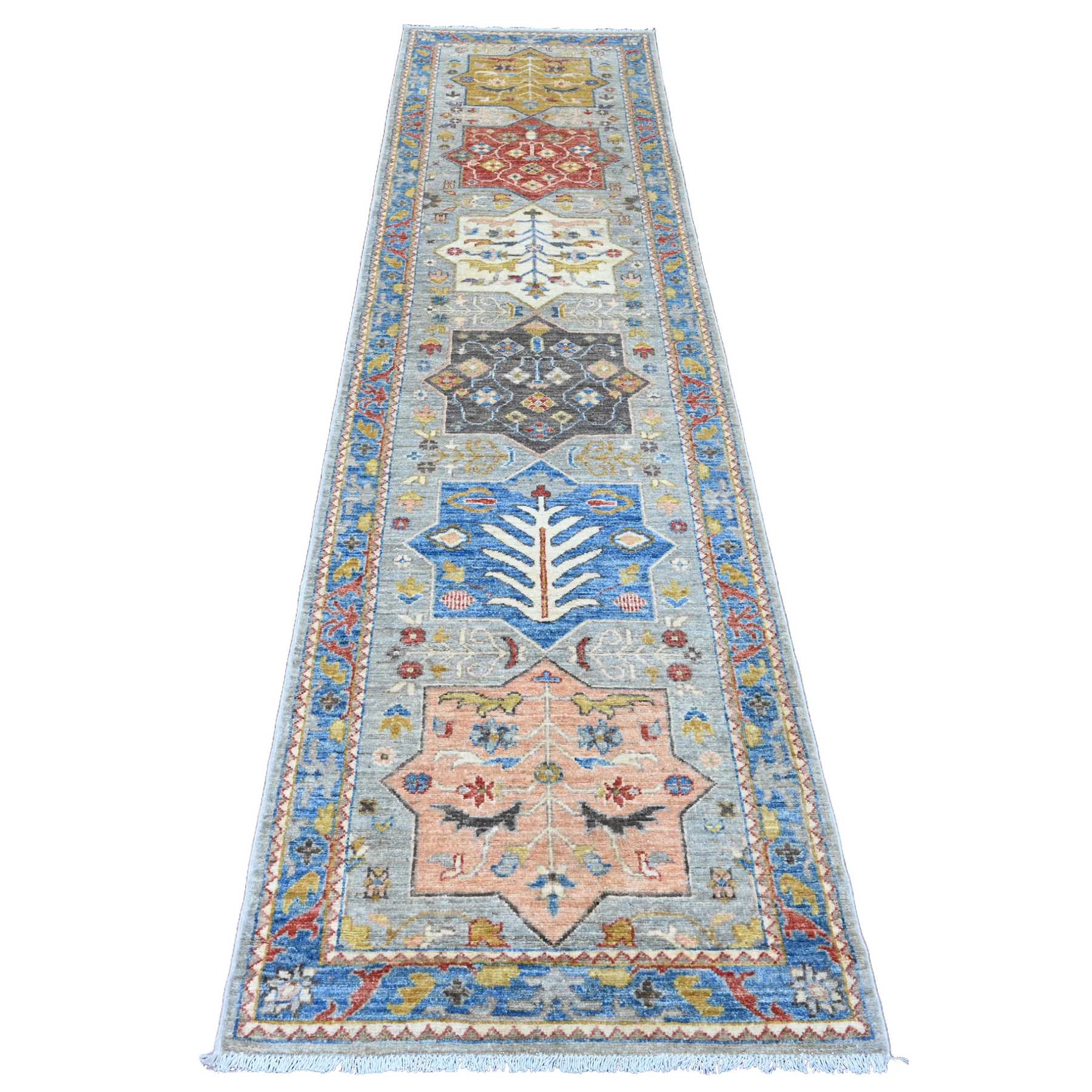 Oushak-And-Peshawar-Hand-Knotted-Rug-449080