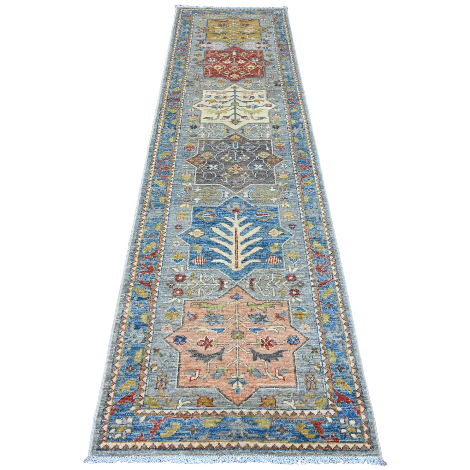 Oushak-And-Peshawar-Hand-Knotted-Rug-449095