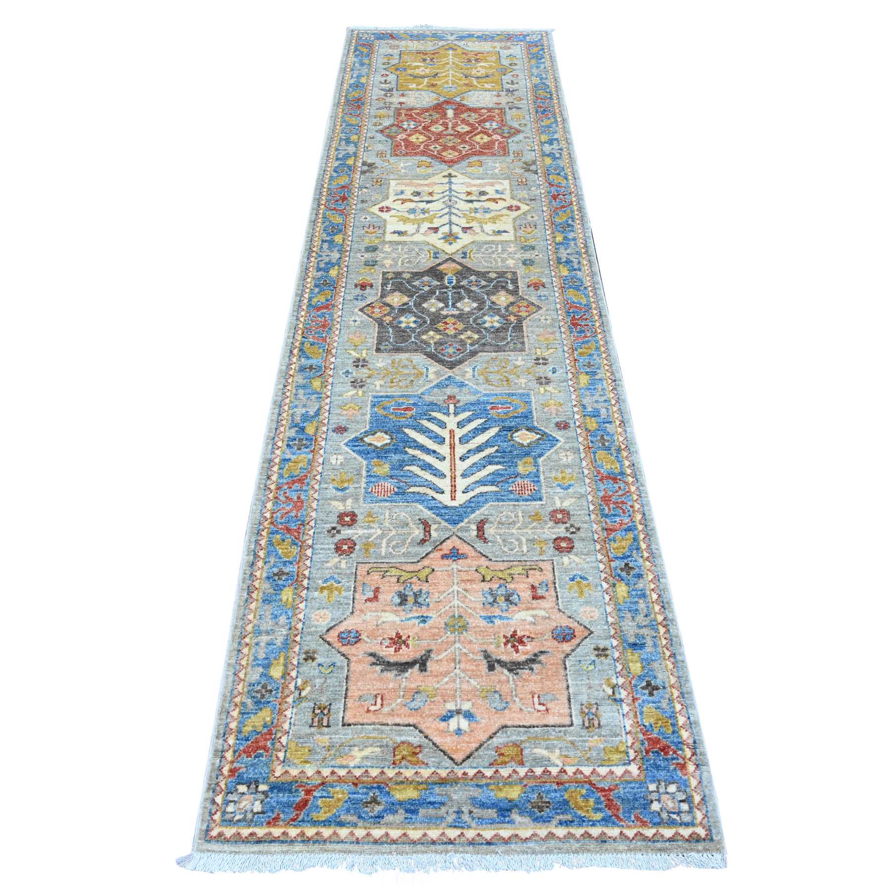 Oushak-And-Peshawar-Hand-Knotted-Rug-449155