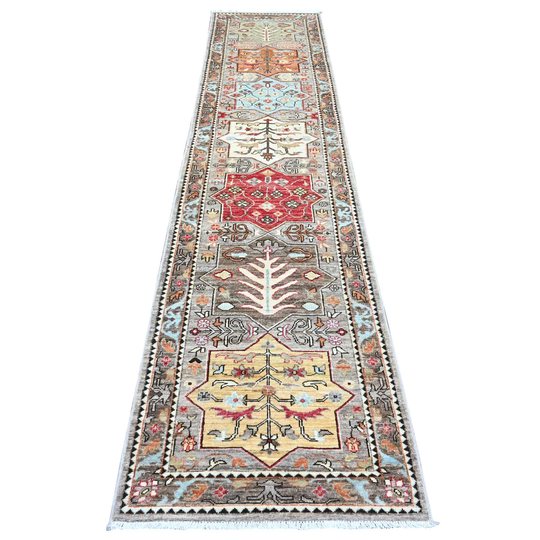 Oushak-And-Peshawar-Hand-Knotted-Rug-449180