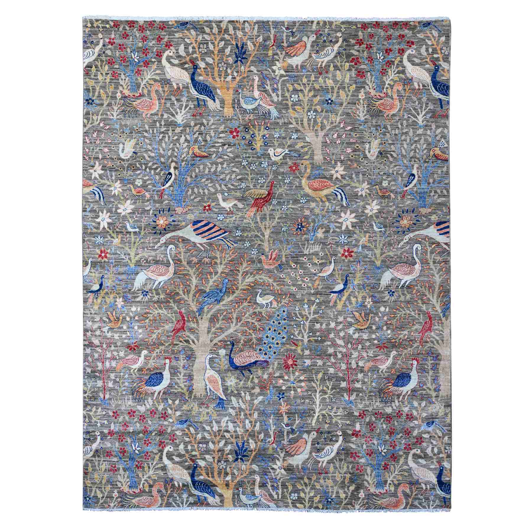 Oushak-And-Peshawar-Hand-Knotted-Rug-449245