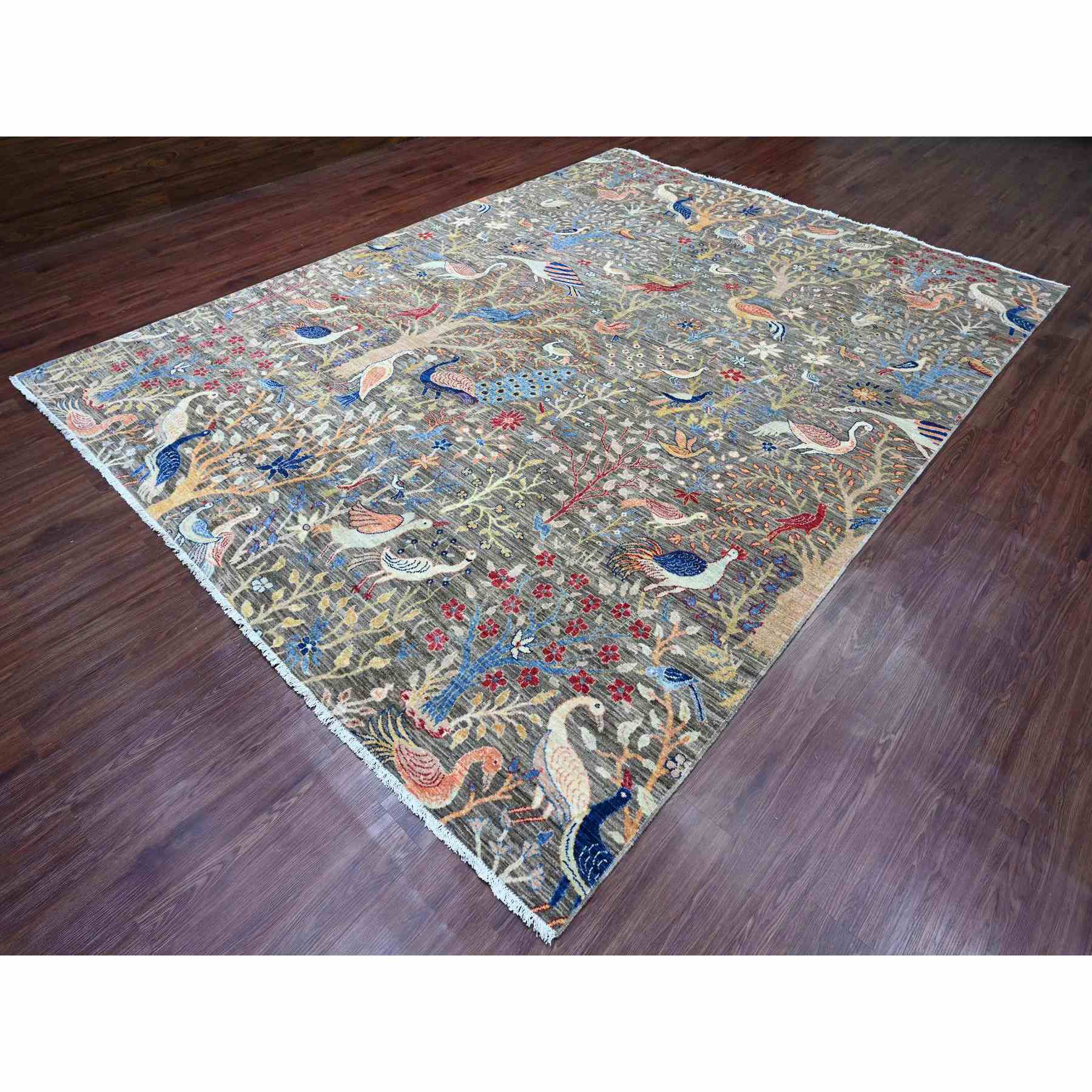 Oushak-And-Peshawar-Hand-Knotted-Rug-449245