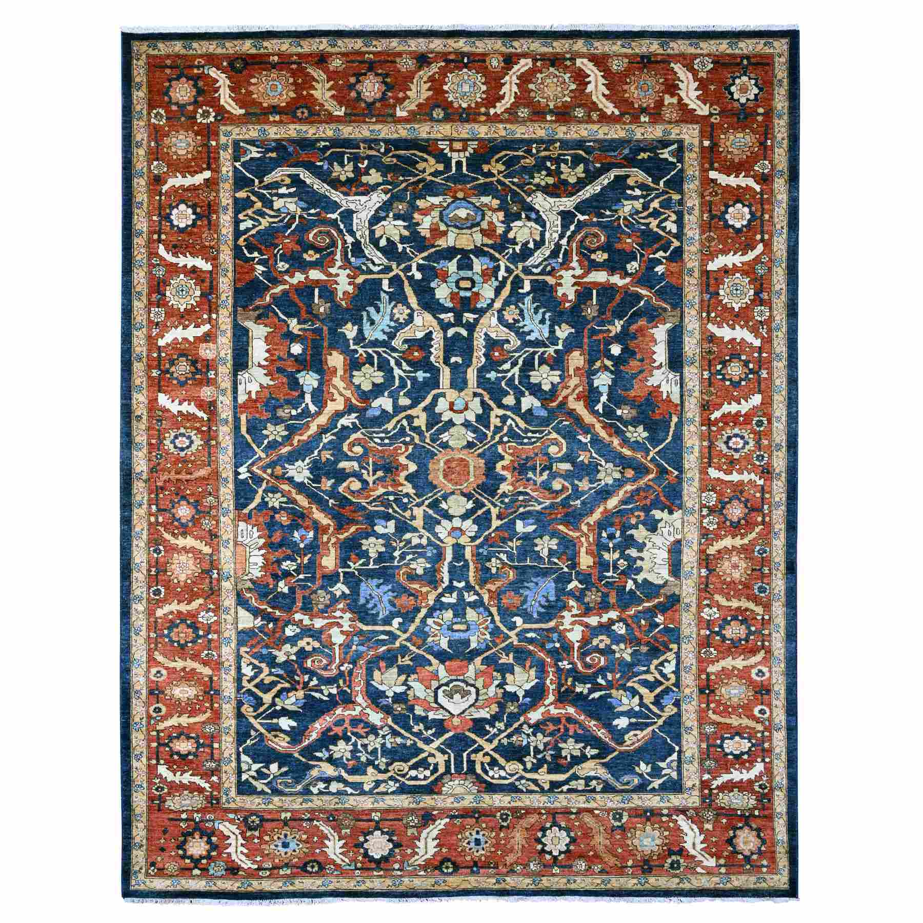 Oushak-And-Peshawar-Hand-Knotted-Rug-449260