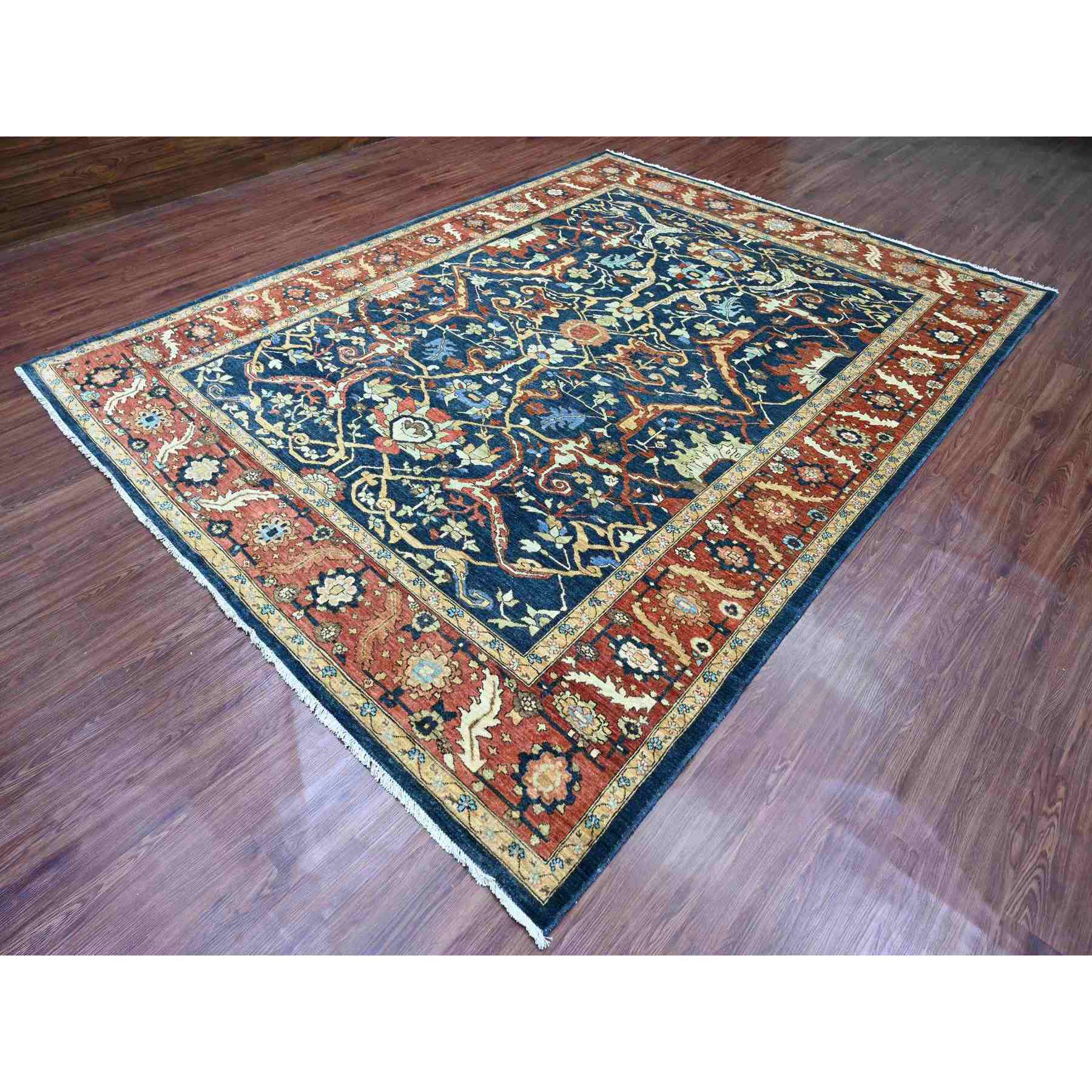 Oushak-And-Peshawar-Hand-Knotted-Rug-449260