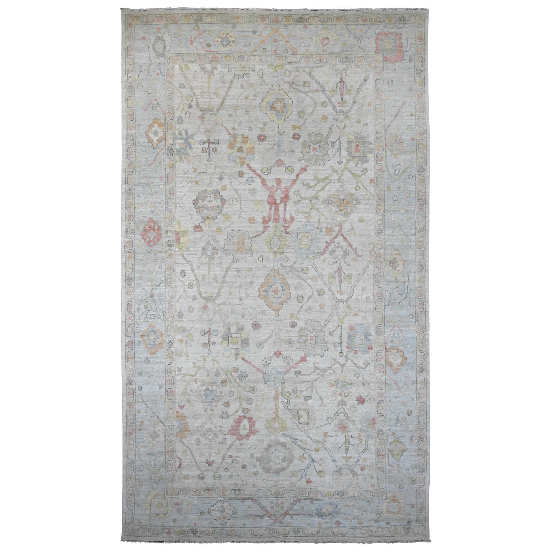 Oushak-And-Peshawar-Hand-Knotted-Rug-449305