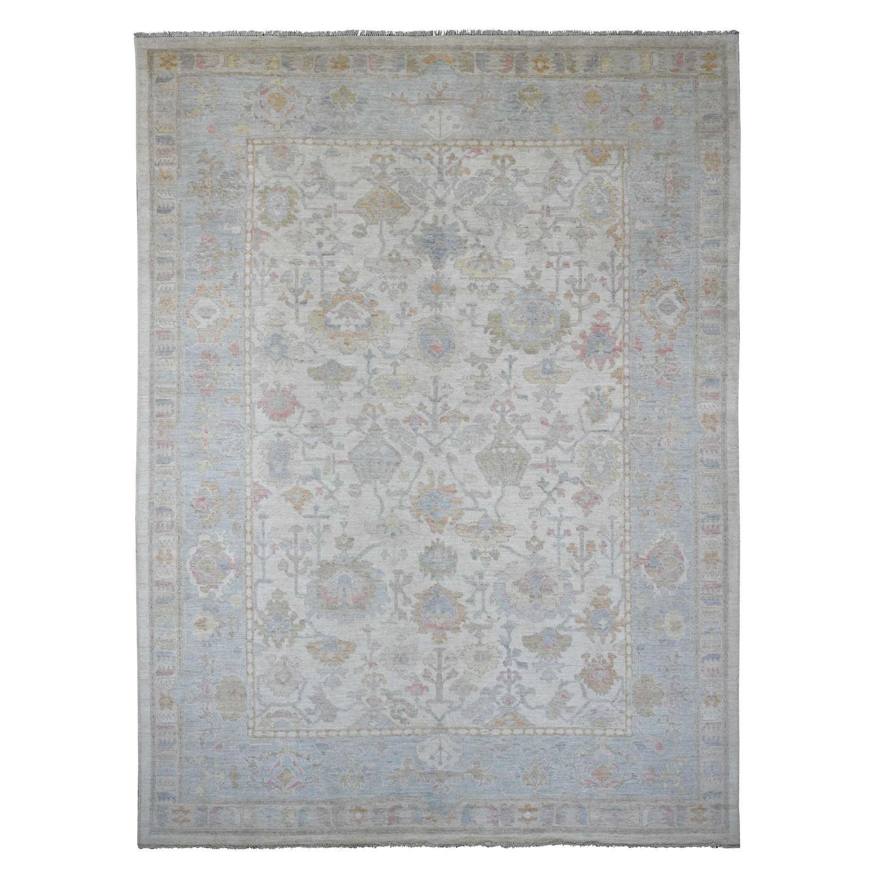 Oushak-And-Peshawar-Hand-Knotted-Rug-449315