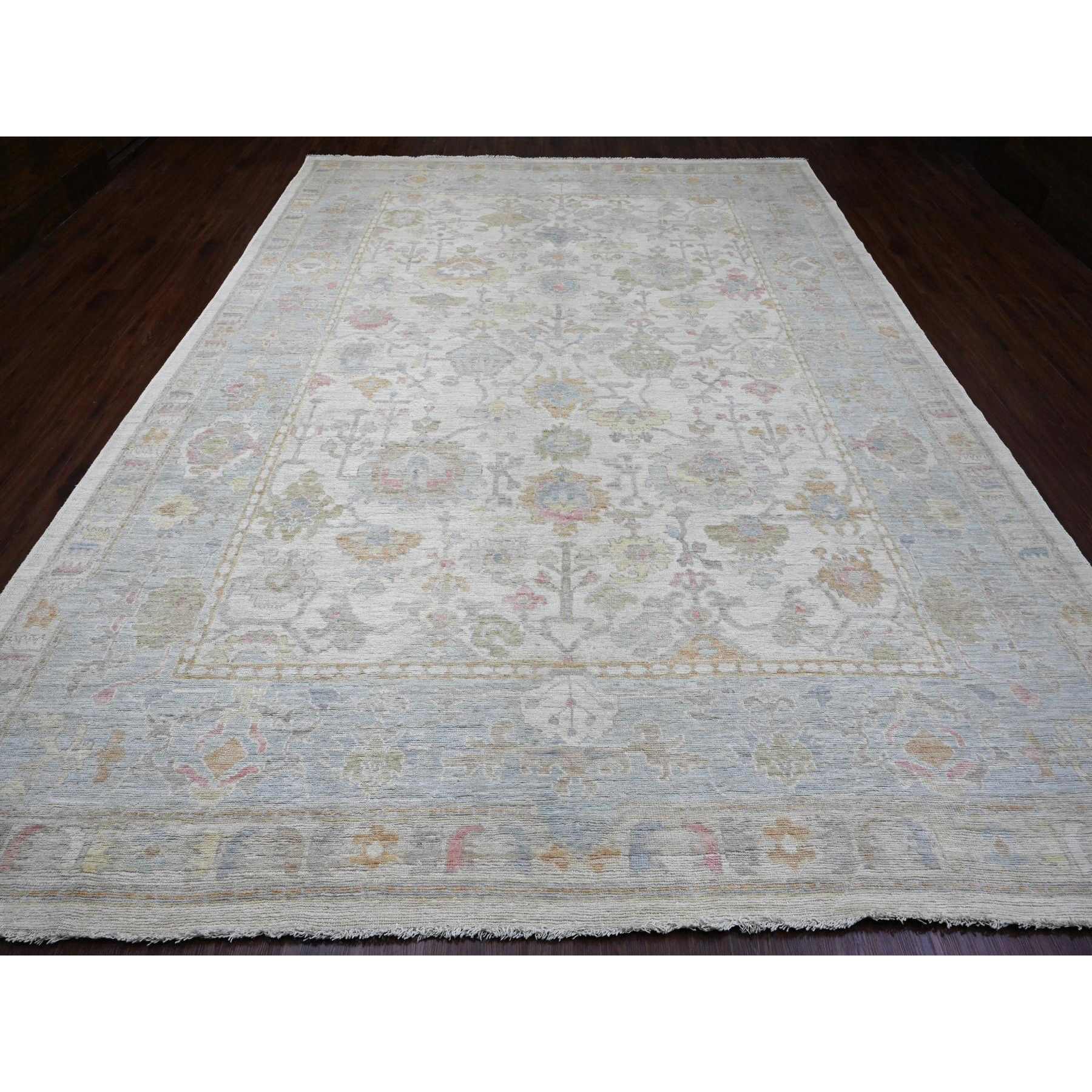 Oushak-And-Peshawar-Hand-Knotted-Rug-449315