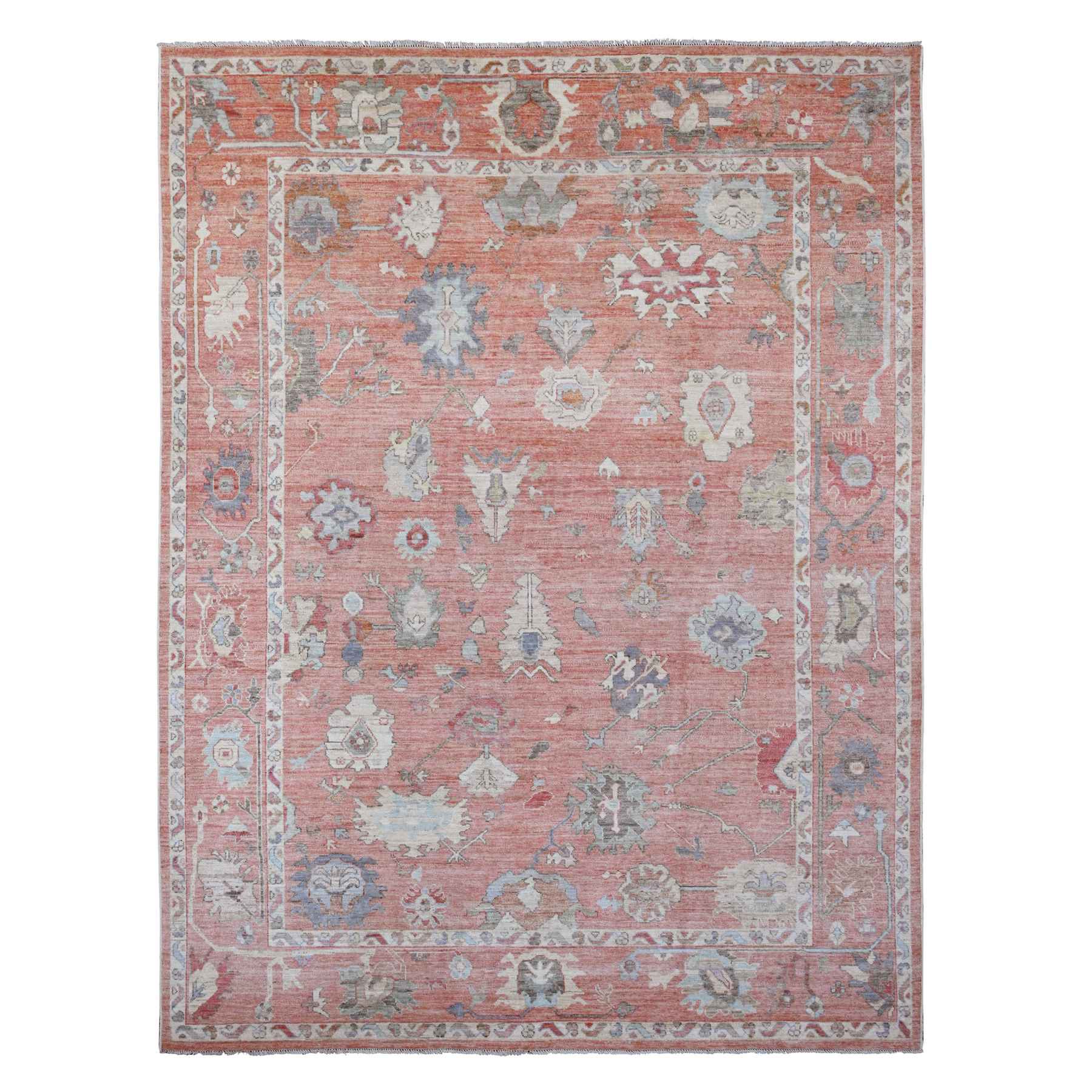 Oushak-And-Peshawar-Hand-Knotted-Rug-449345