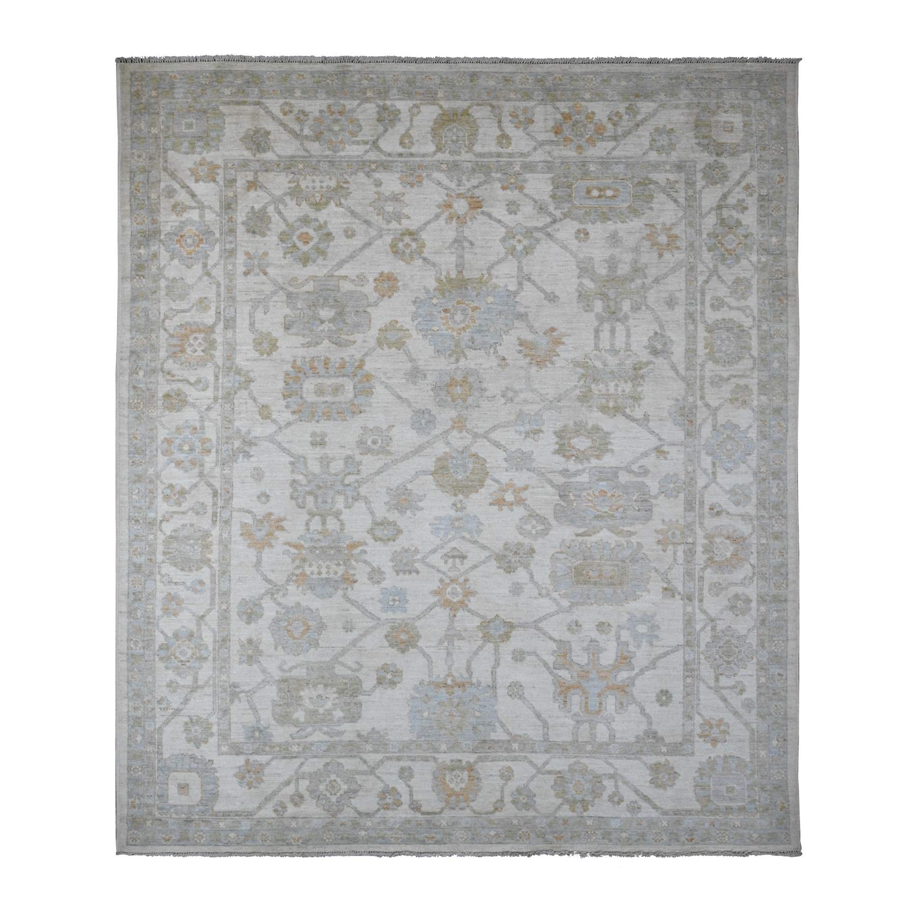 Oushak-And-Peshawar-Hand-Knotted-Rug-449350