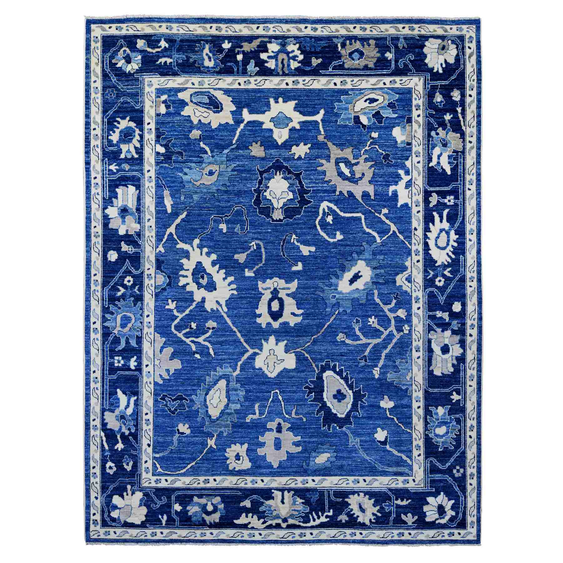 Oushak-And-Peshawar-Hand-Knotted-Rug-449355