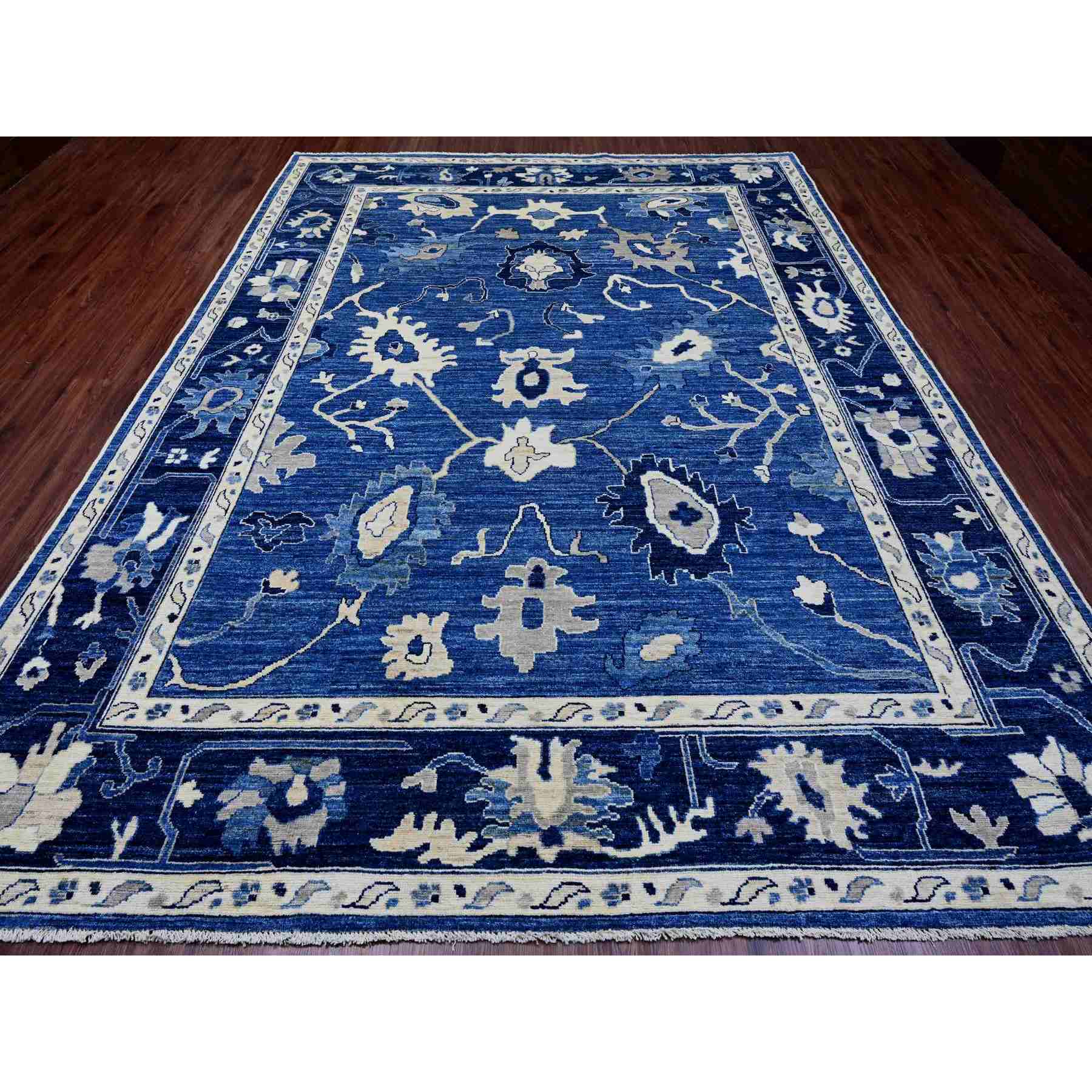 Oushak-And-Peshawar-Hand-Knotted-Rug-449355