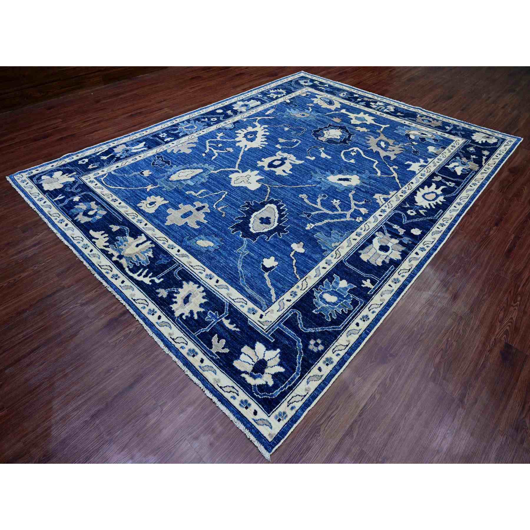 Oushak-And-Peshawar-Hand-Knotted-Rug-449355