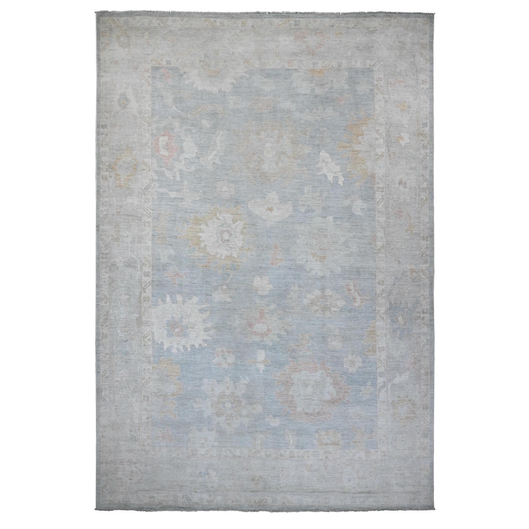 Oushak-And-Peshawar-Hand-Knotted-Rug-449365