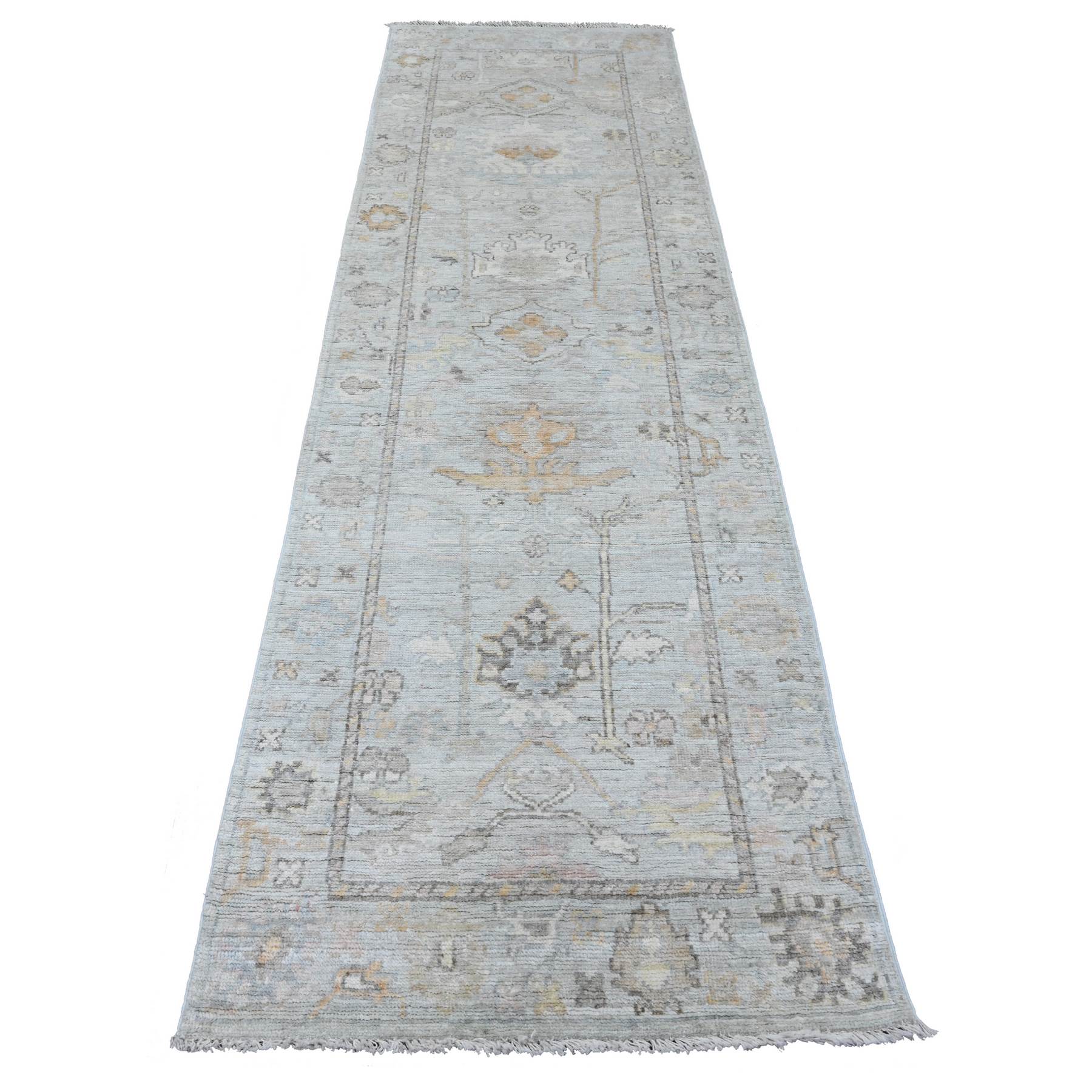 Oushak-And-Peshawar-Hand-Knotted-Rug-449370
