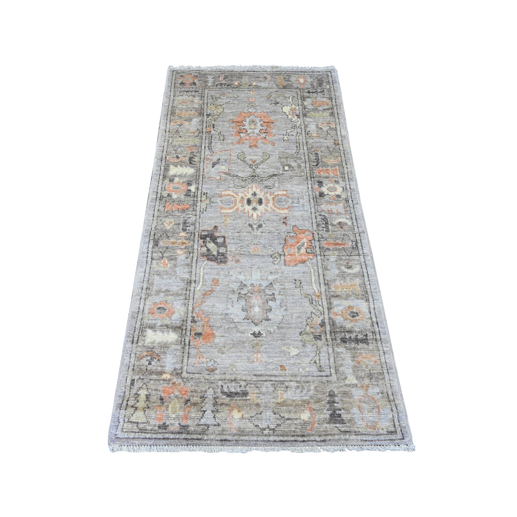 Oushak-And-Peshawar-Hand-Knotted-Rug-449425