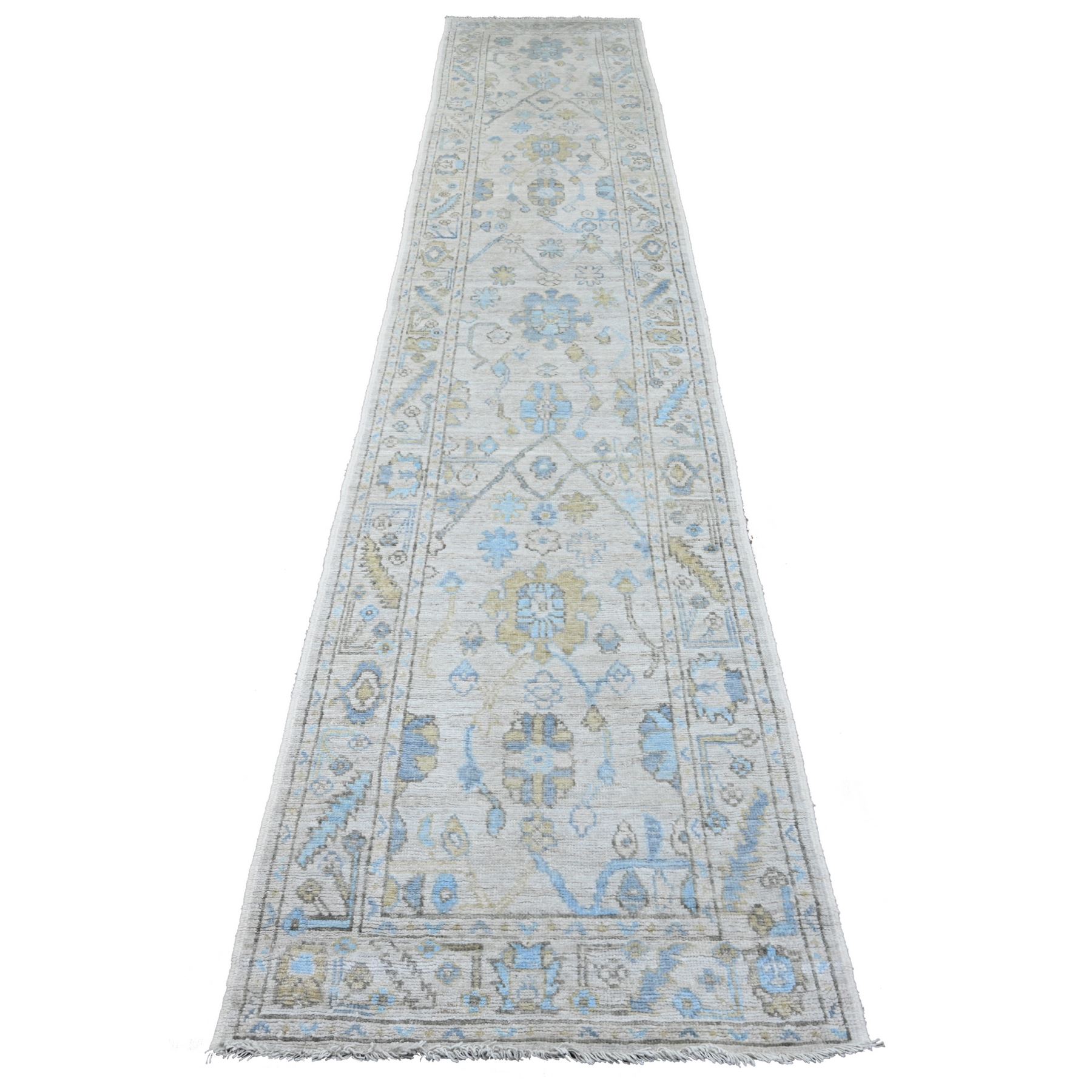 Oushak-And-Peshawar-Hand-Knotted-Rug-449460