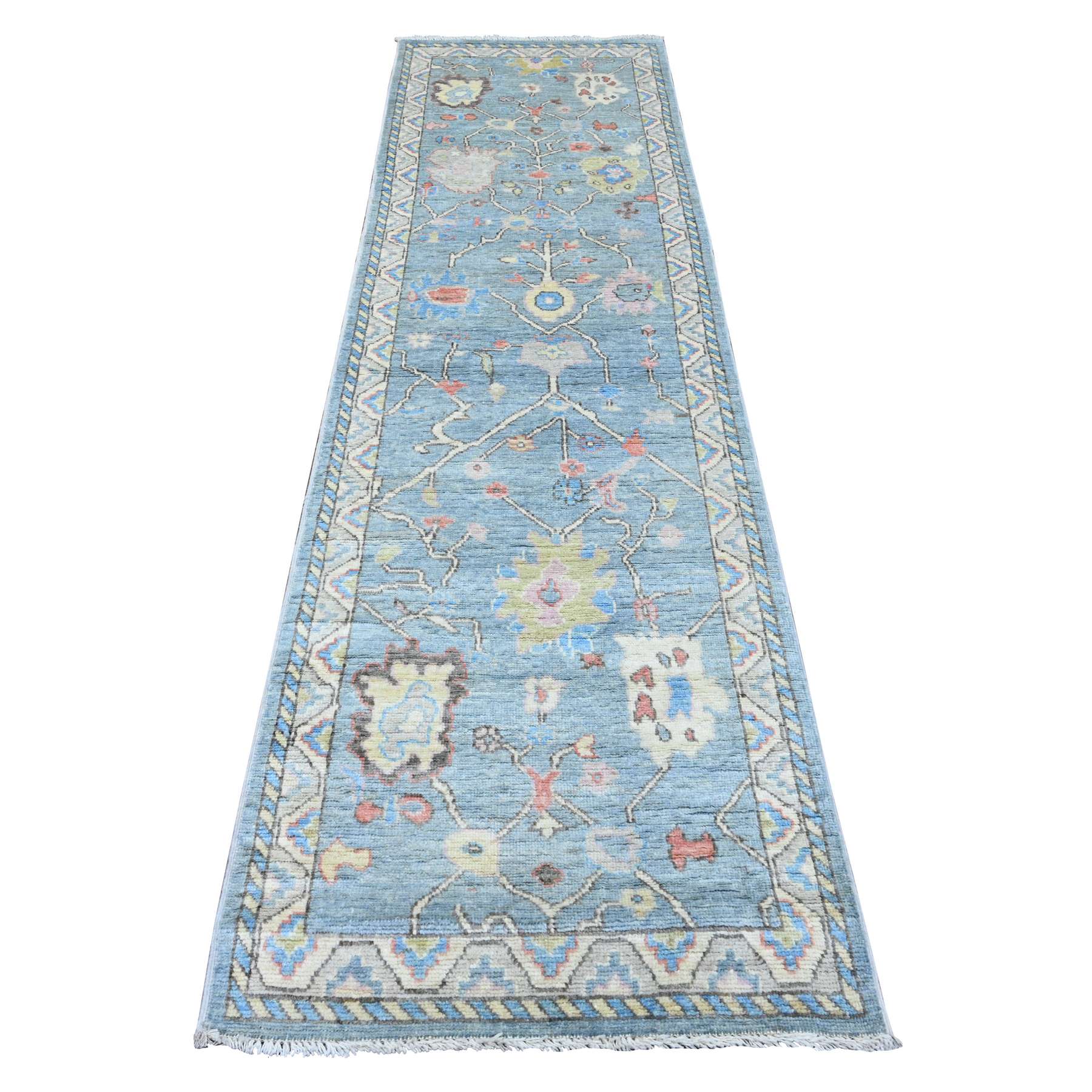 Oushak-And-Peshawar-Hand-Knotted-Rug-449475