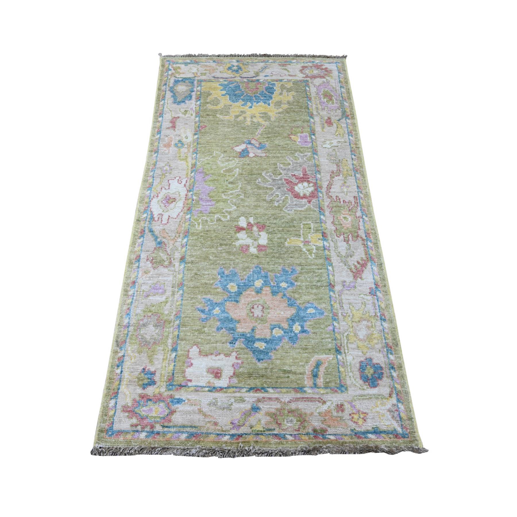 Oushak-And-Peshawar-Hand-Knotted-Rug-449480