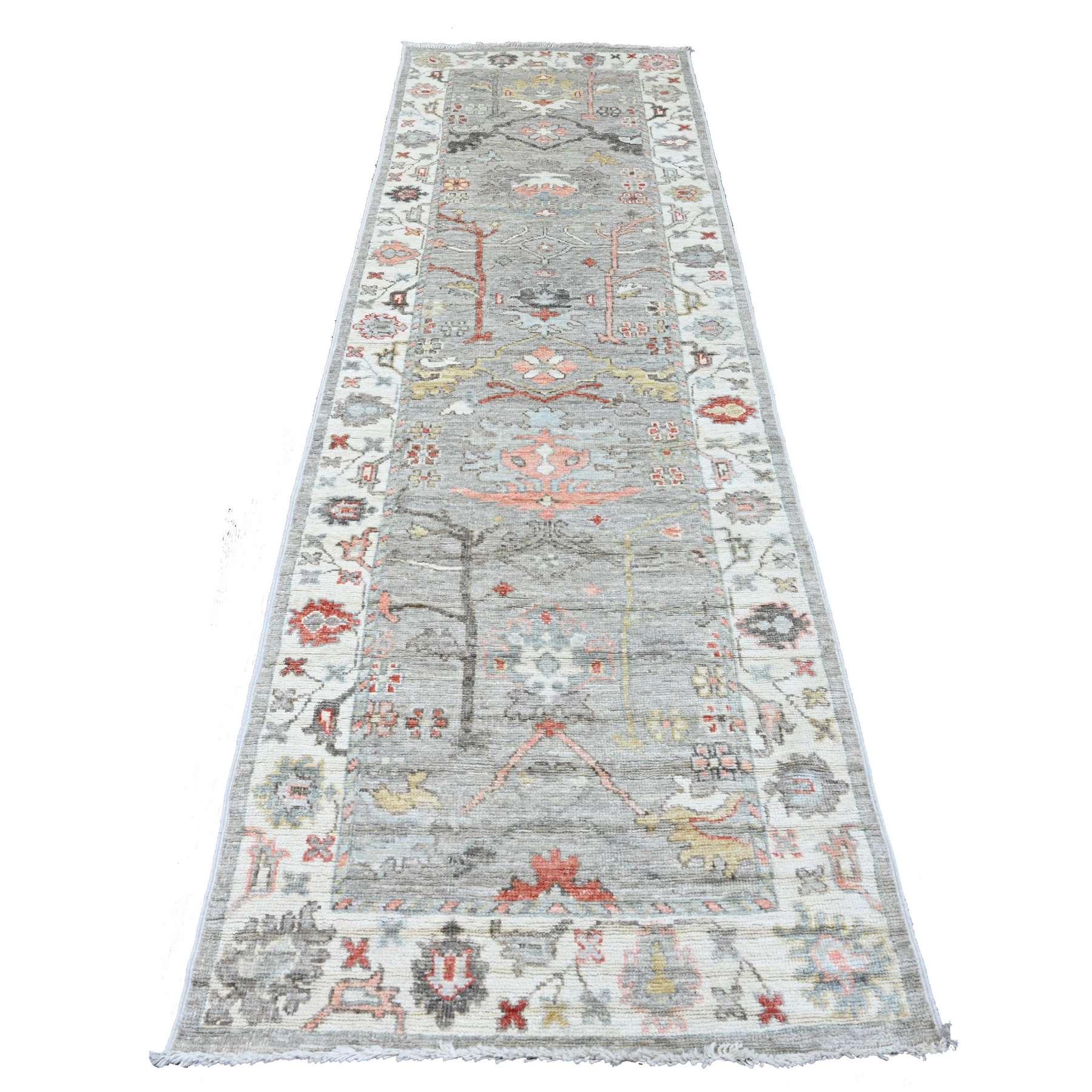 Oushak-And-Peshawar-Hand-Knotted-Rug-449495