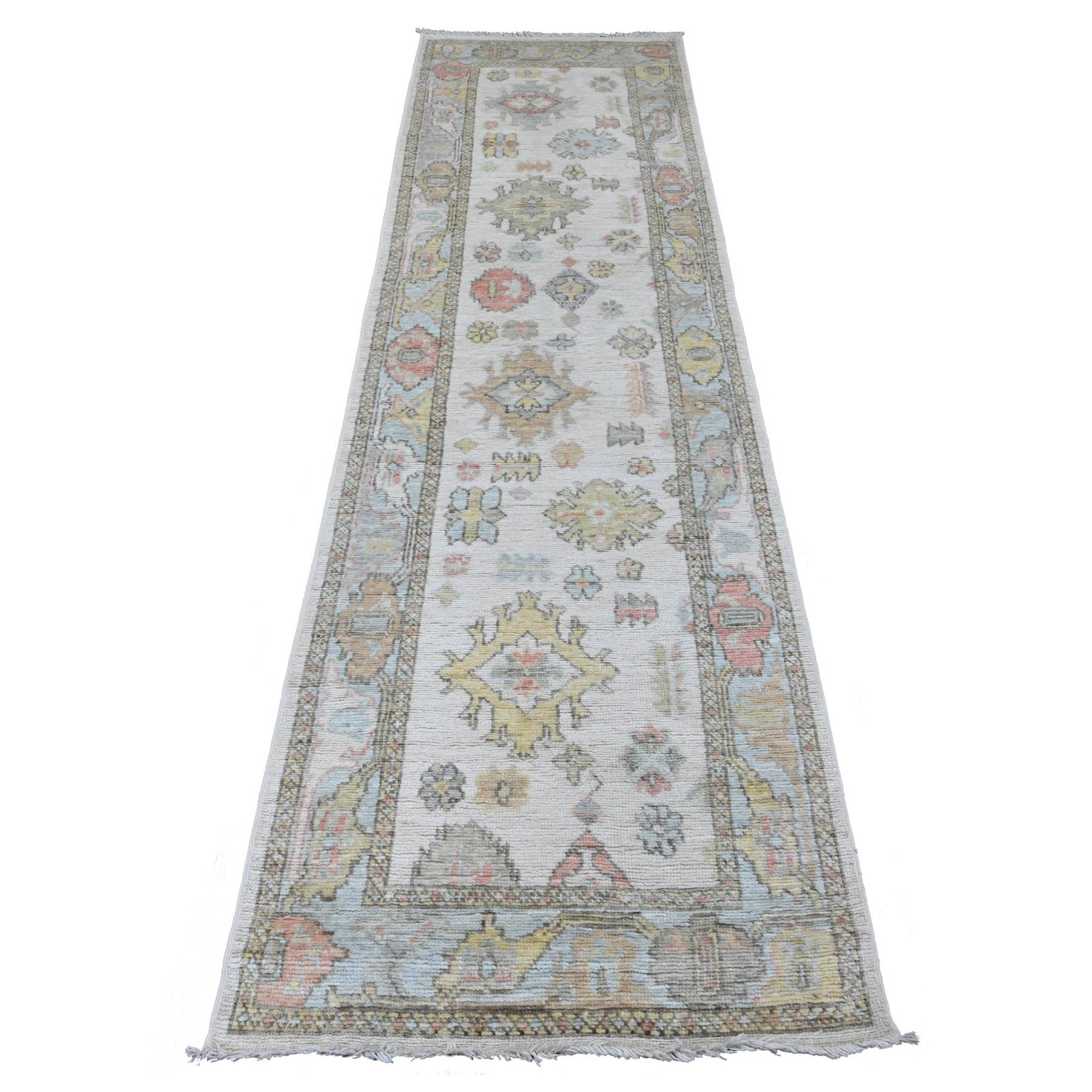 Oushak-And-Peshawar-Hand-Knotted-Rug-449510