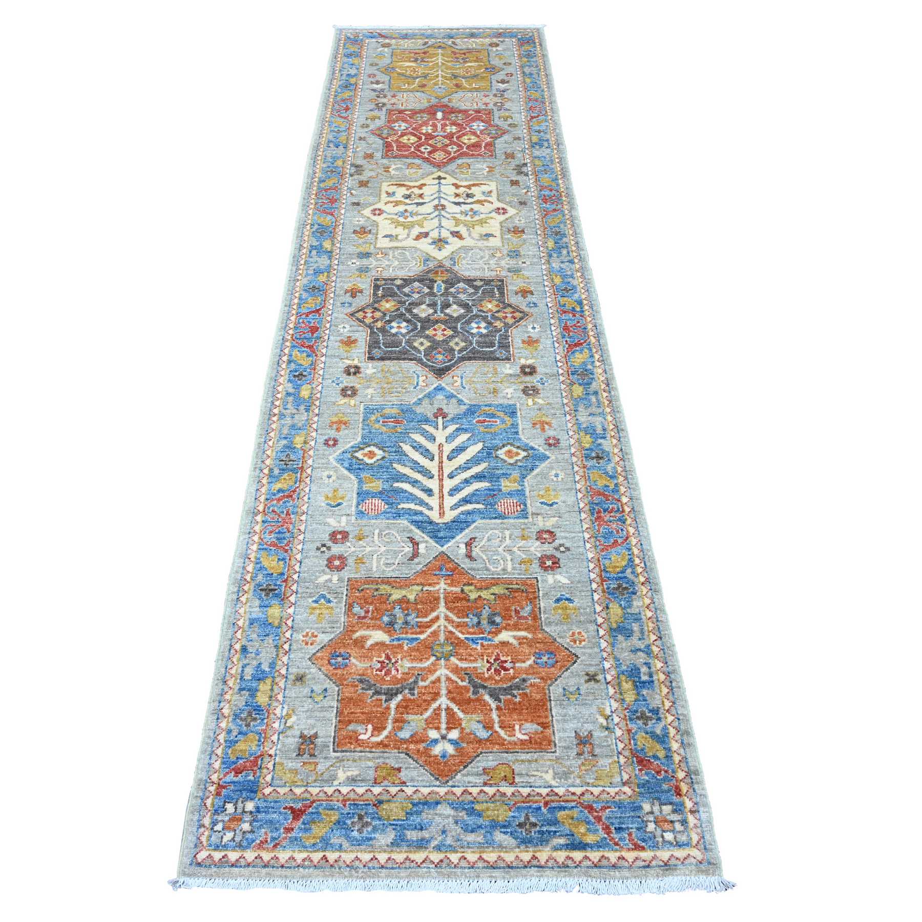 Oushak-And-Peshawar-Hand-Knotted-Rug-449560