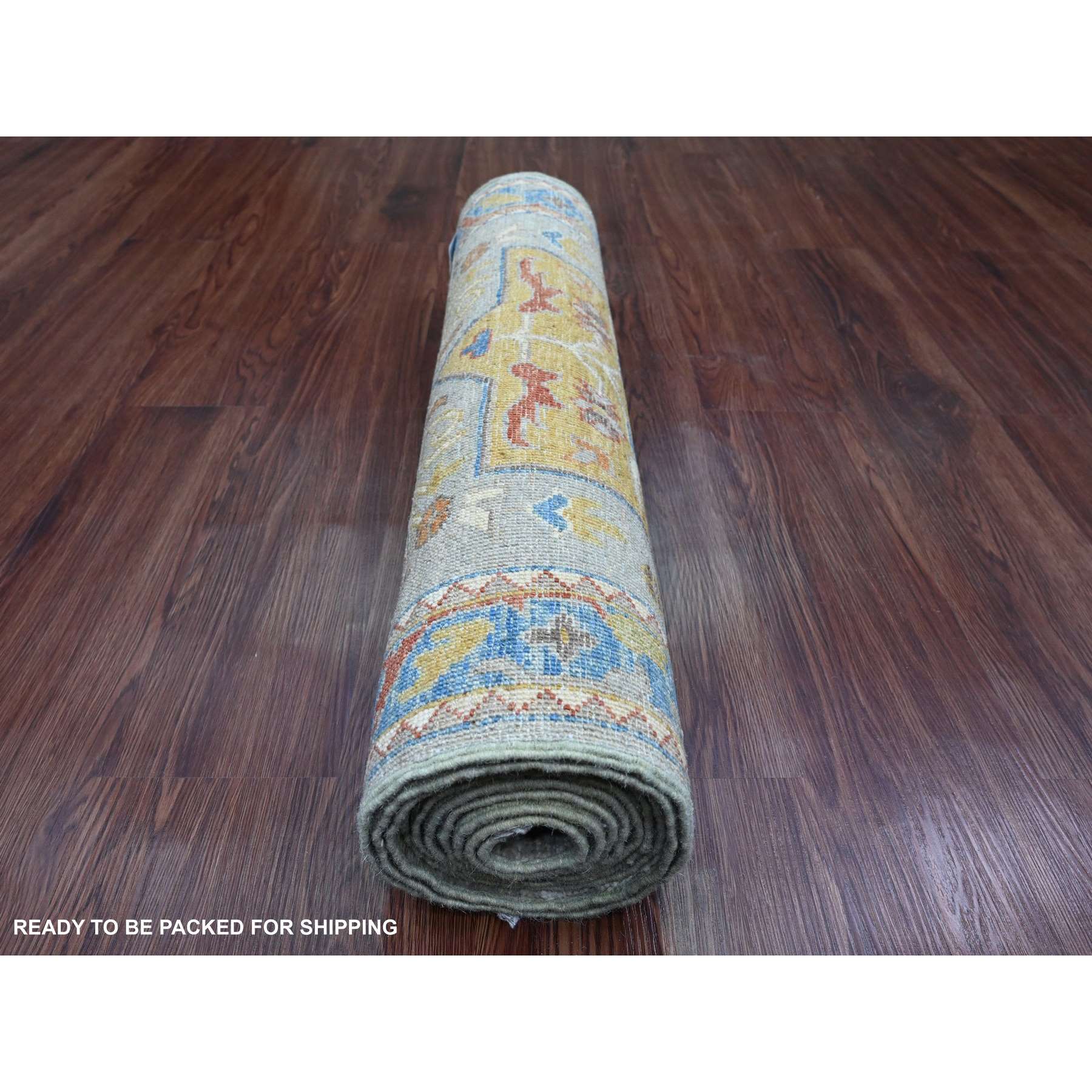 Oushak-And-Peshawar-Hand-Knotted-Rug-449560