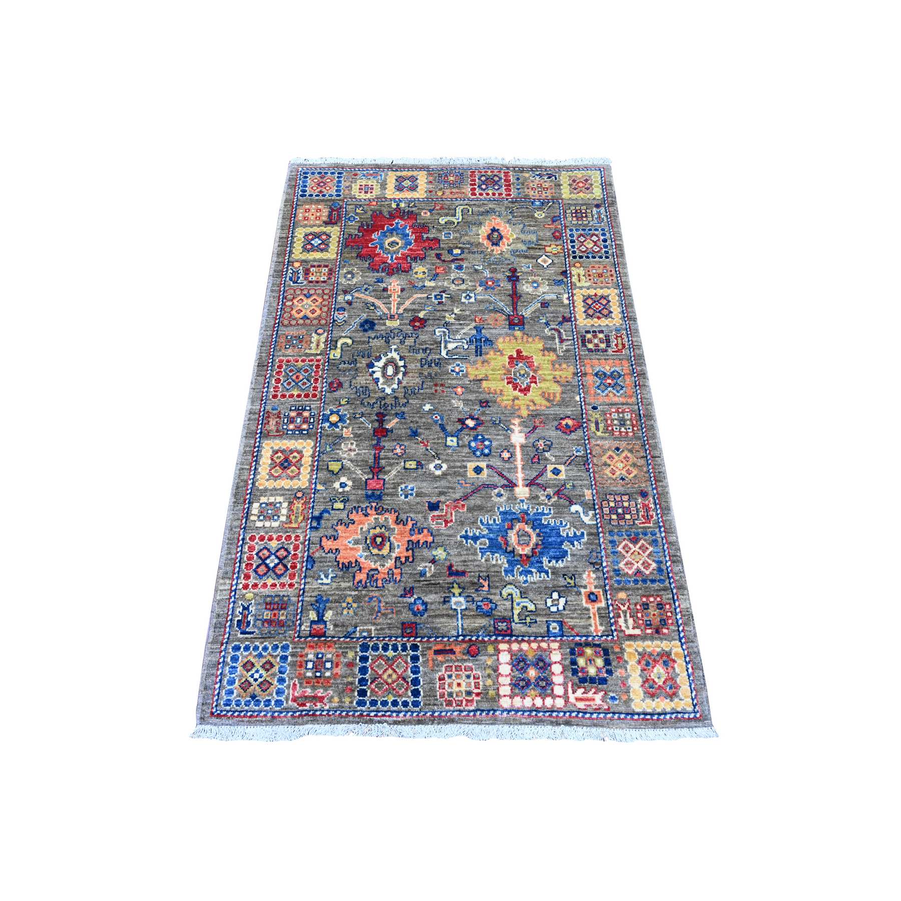 Oushak-And-Peshawar-Hand-Knotted-Rug-449590