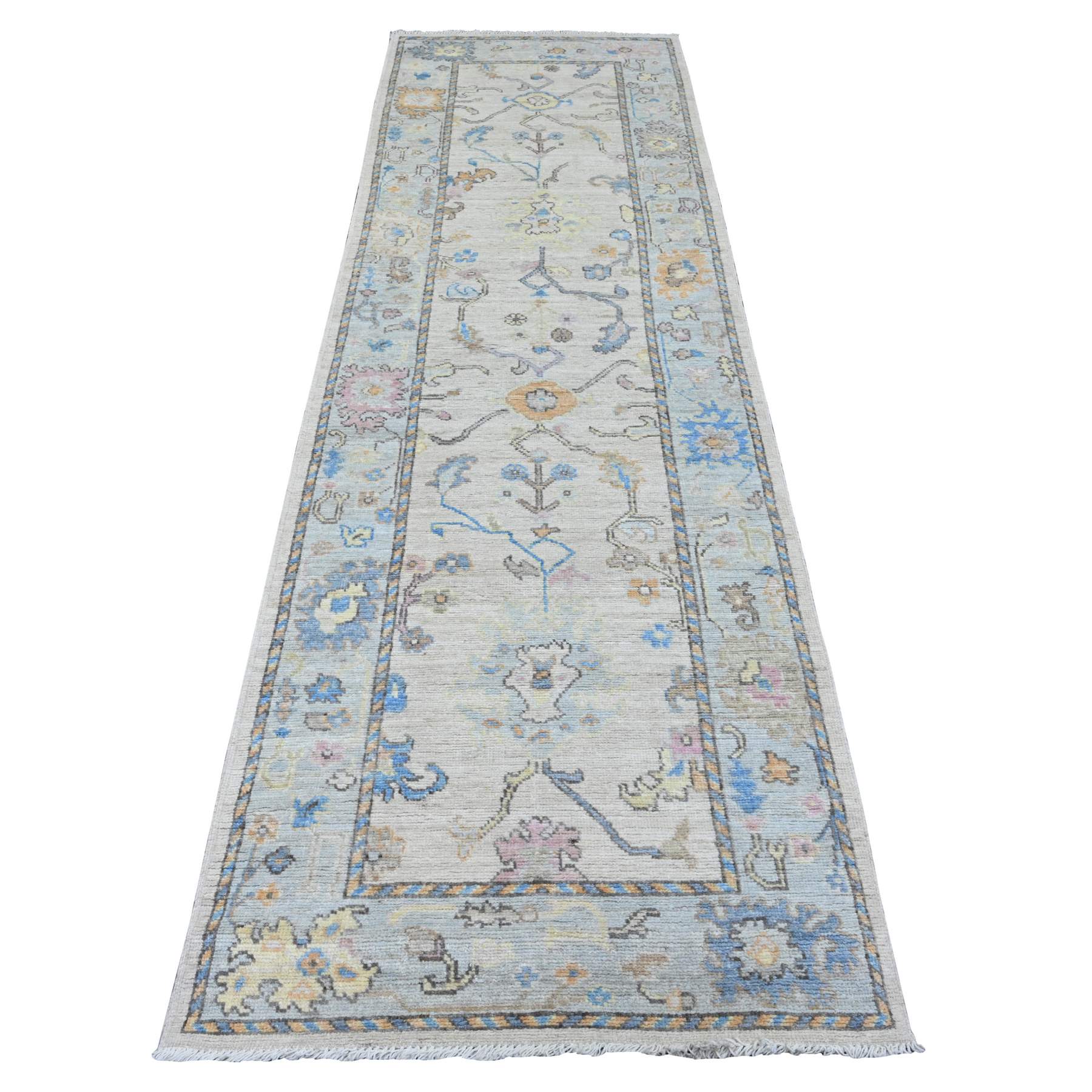 Oushak-And-Peshawar-Hand-Knotted-Rug-449630