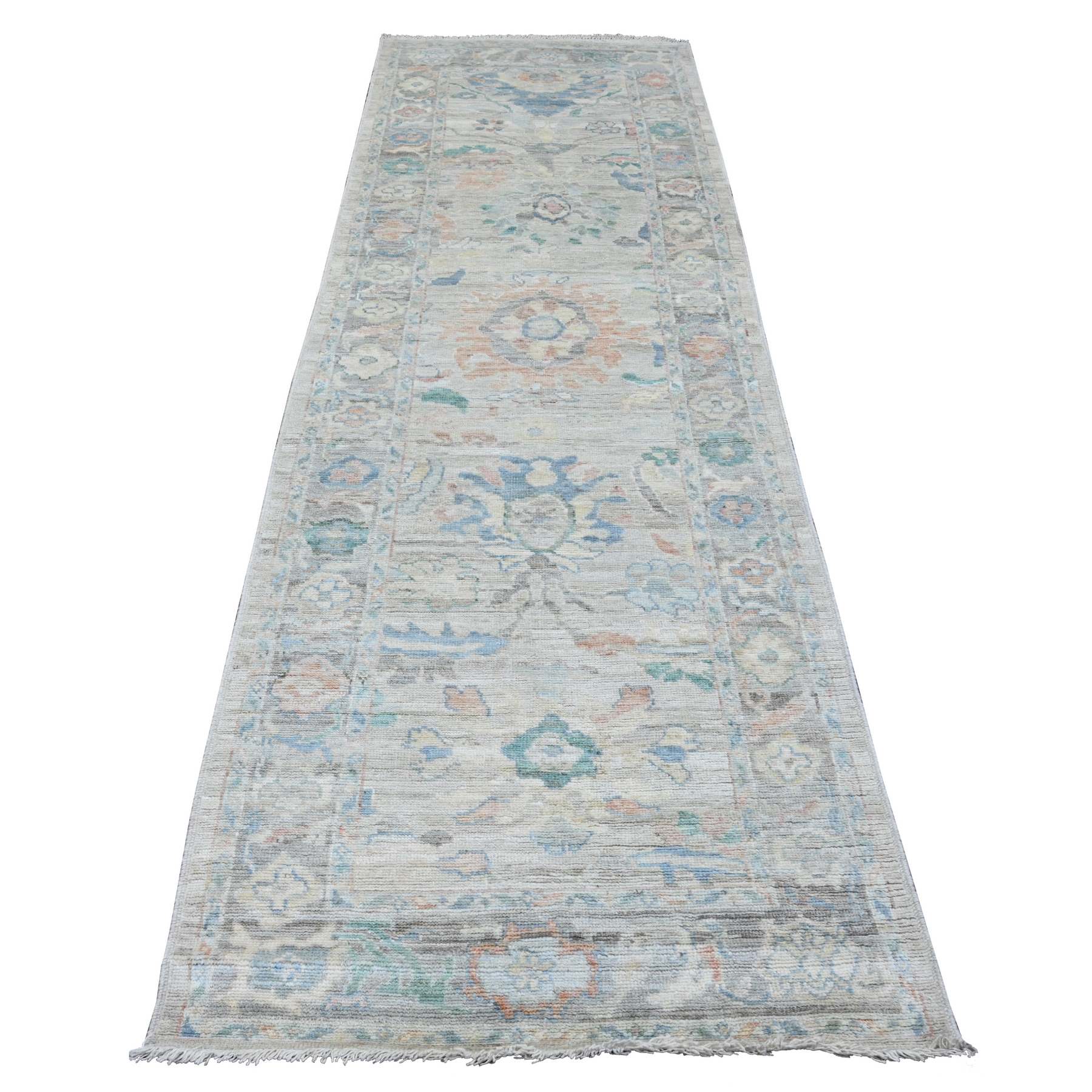 Oushak-And-Peshawar-Hand-Knotted-Rug-449650