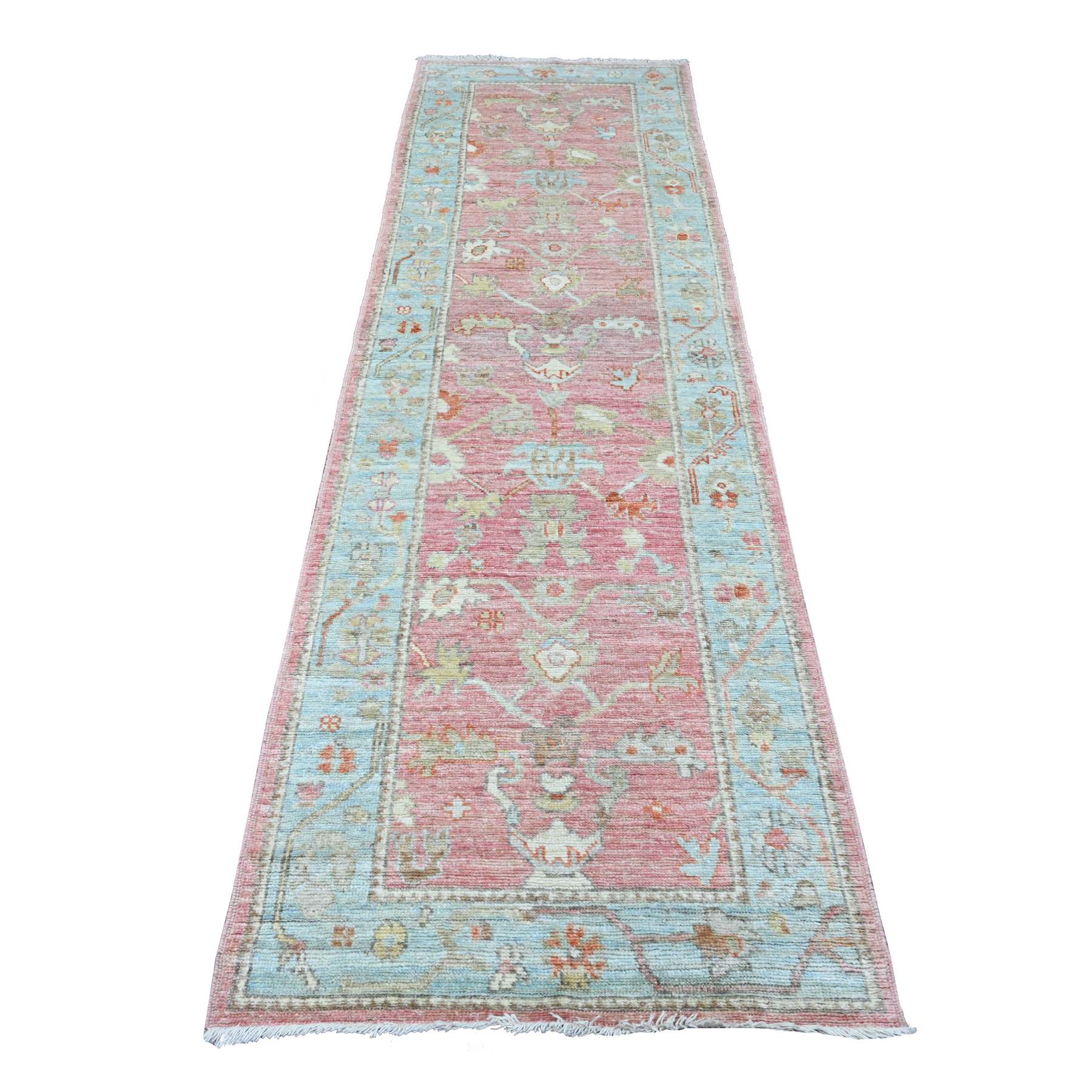 Oushak-And-Peshawar-Hand-Knotted-Rug-449695