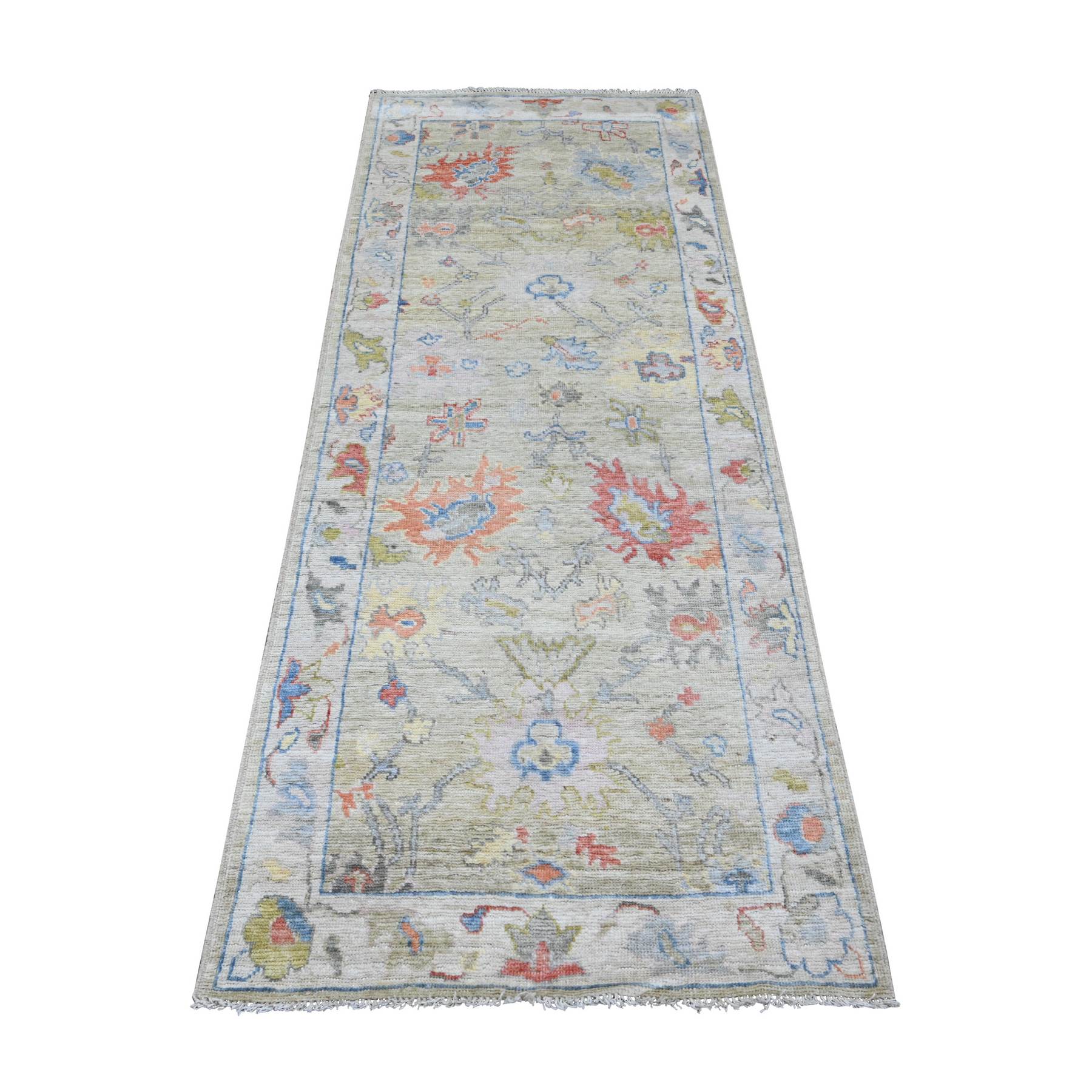 Oushak-And-Peshawar-Hand-Knotted-Rug-449705