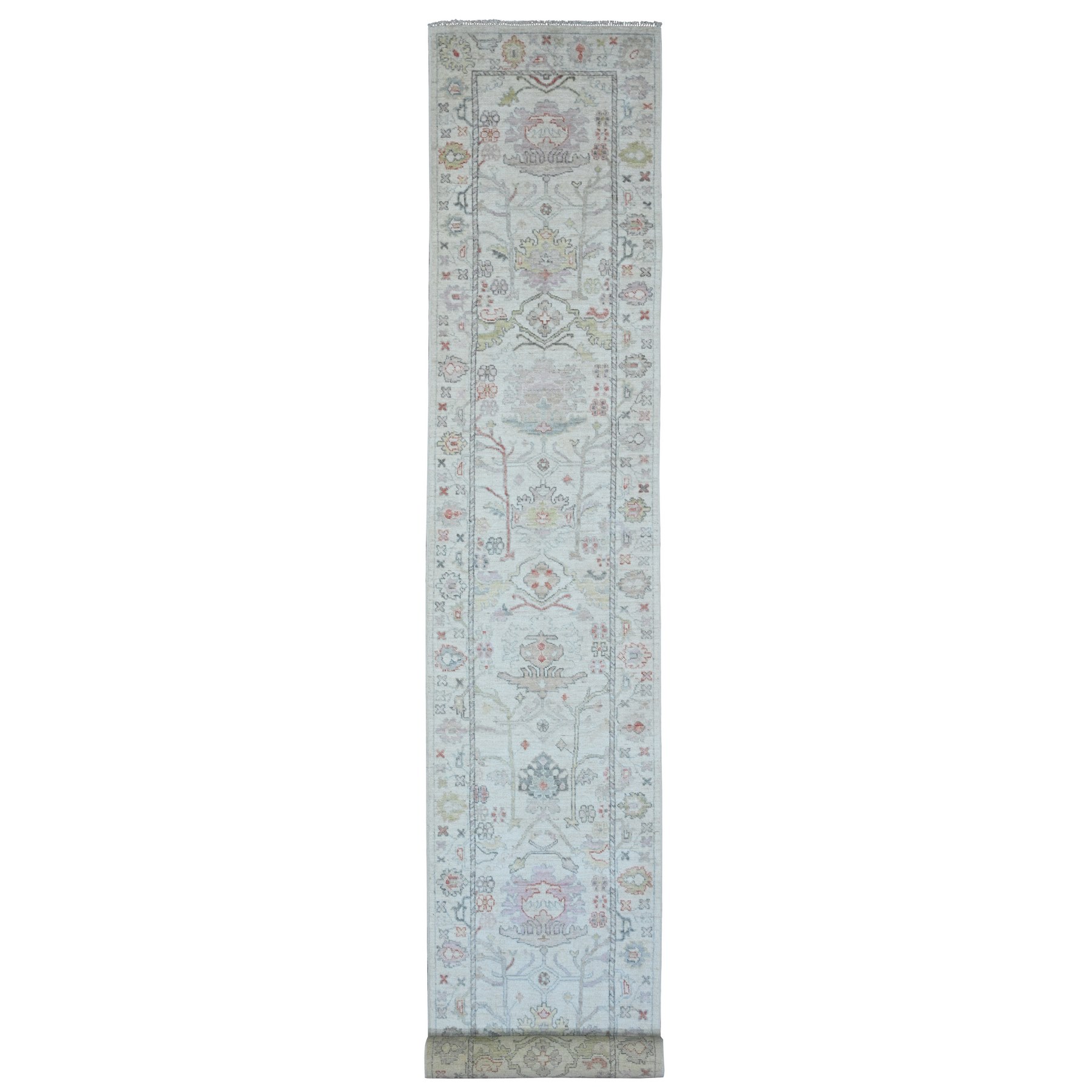Oushak-And-Peshawar-Hand-Knotted-Rug-449720