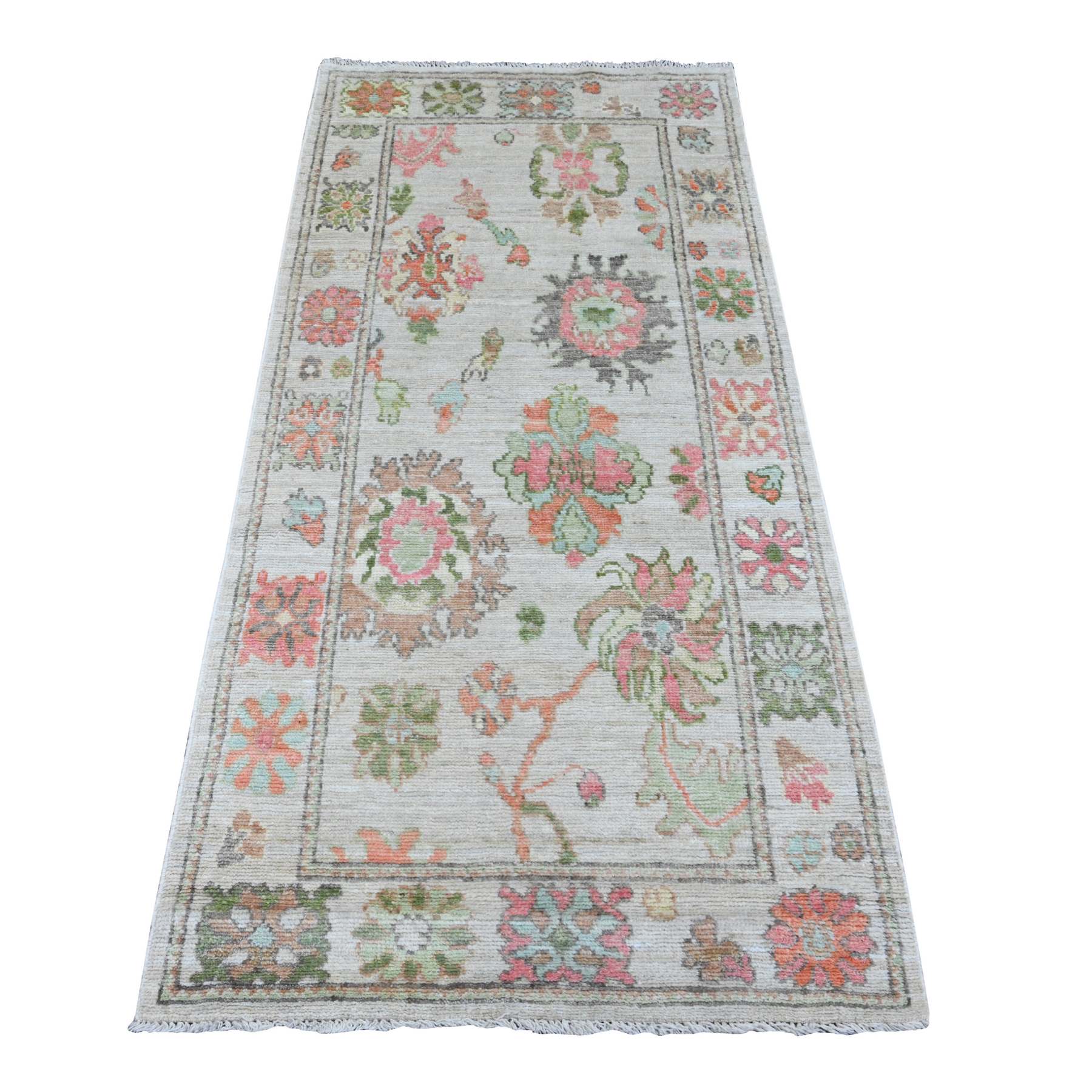Oushak-And-Peshawar-Hand-Knotted-Rug-449745