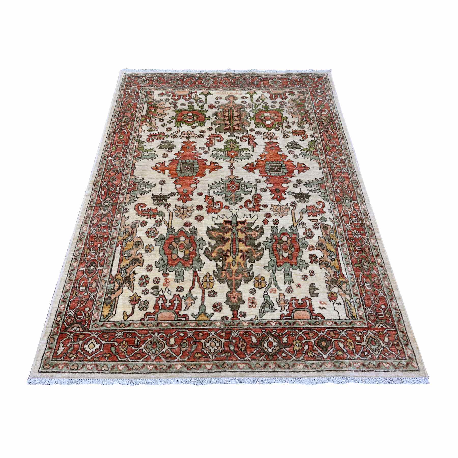 Oushak-And-Peshawar-Hand-Knotted-Rug-449850