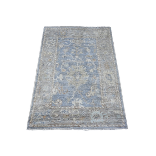 Antique Pewter Gray, Wool Foundation, Hand Knotted Afghan Angora Oushak, All Over Village Flower Elements, Oriental Rug