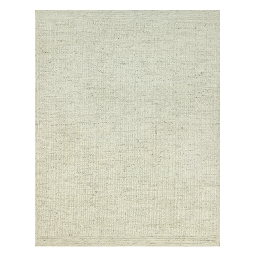 Sand Drift Gray, Flat Weave with Natural Wool Cord Collection, Plain and Simple, Hand Woven and High and Low Pile, Oriental Rug