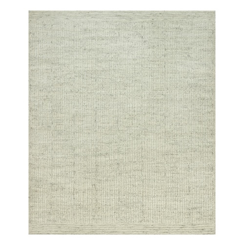 Coventry Gray, Borderless Hand Woven Cord Collection, Natural Wool, Flat Weave, High and Low Pile, Plain and Simple Oriental Rug