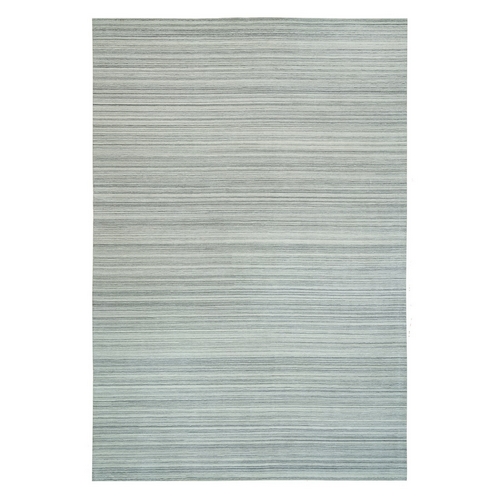 Cloud Gray, Modern Design, Thick and Plush, Plain Hand Loomed Undyed Natural Wool, Oversized Oriental Rug