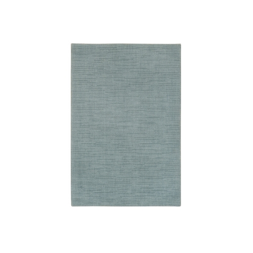 Stormcloud Gray, Thick and Plush Plain Loom Knotted, Wool and Plant Based Silk, Mat Oriental 