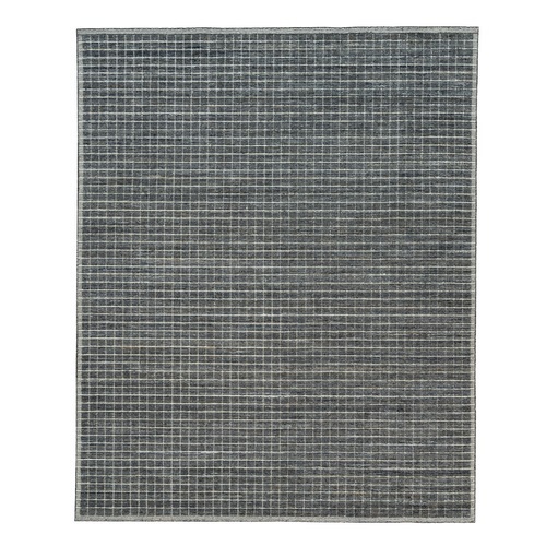 Davy's Gray, Modern Box Design, Plain Decor, All Wool and Loomed Knotted, Oriental 