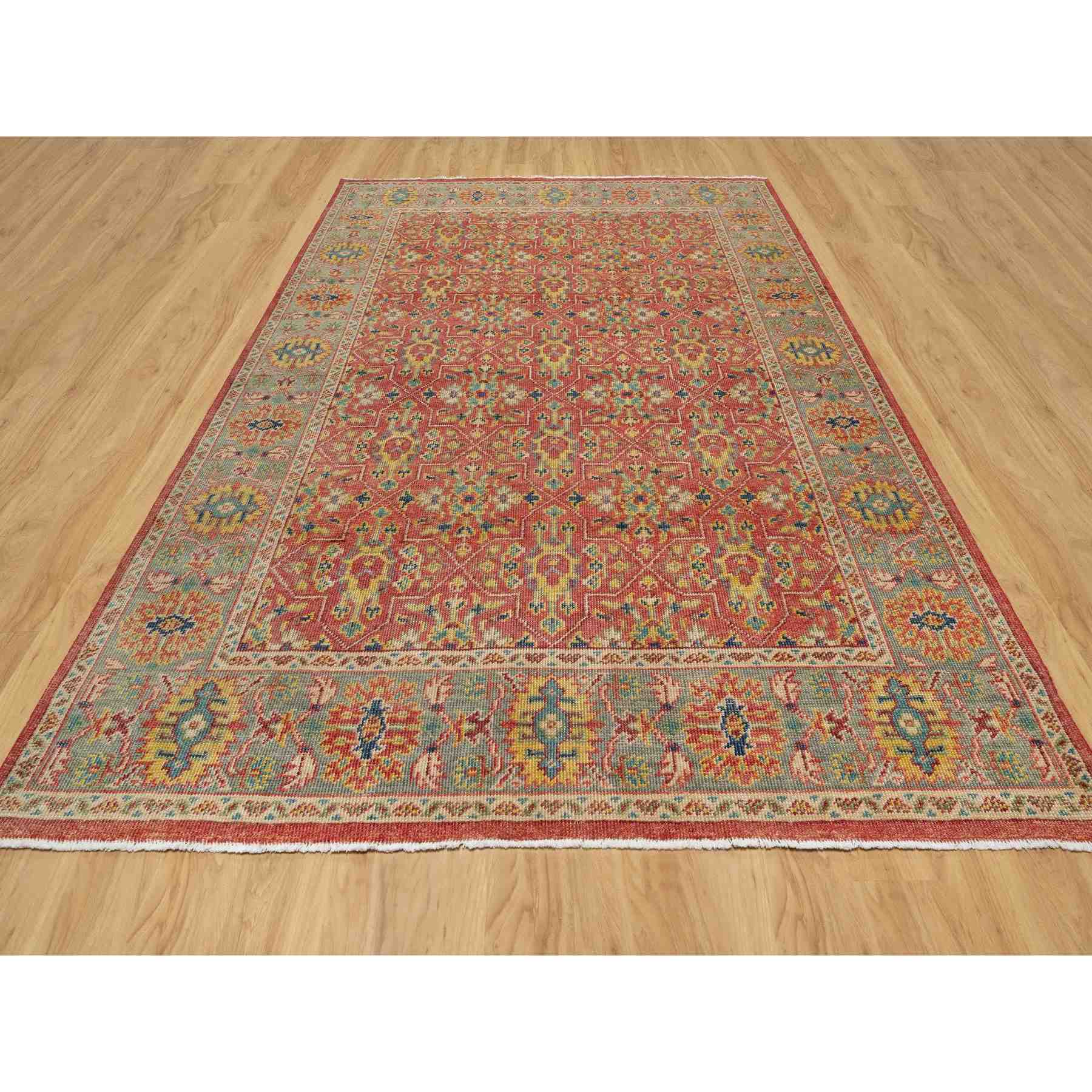 Oushak-And-Peshawar-Hand-Knotted-Rug-454785